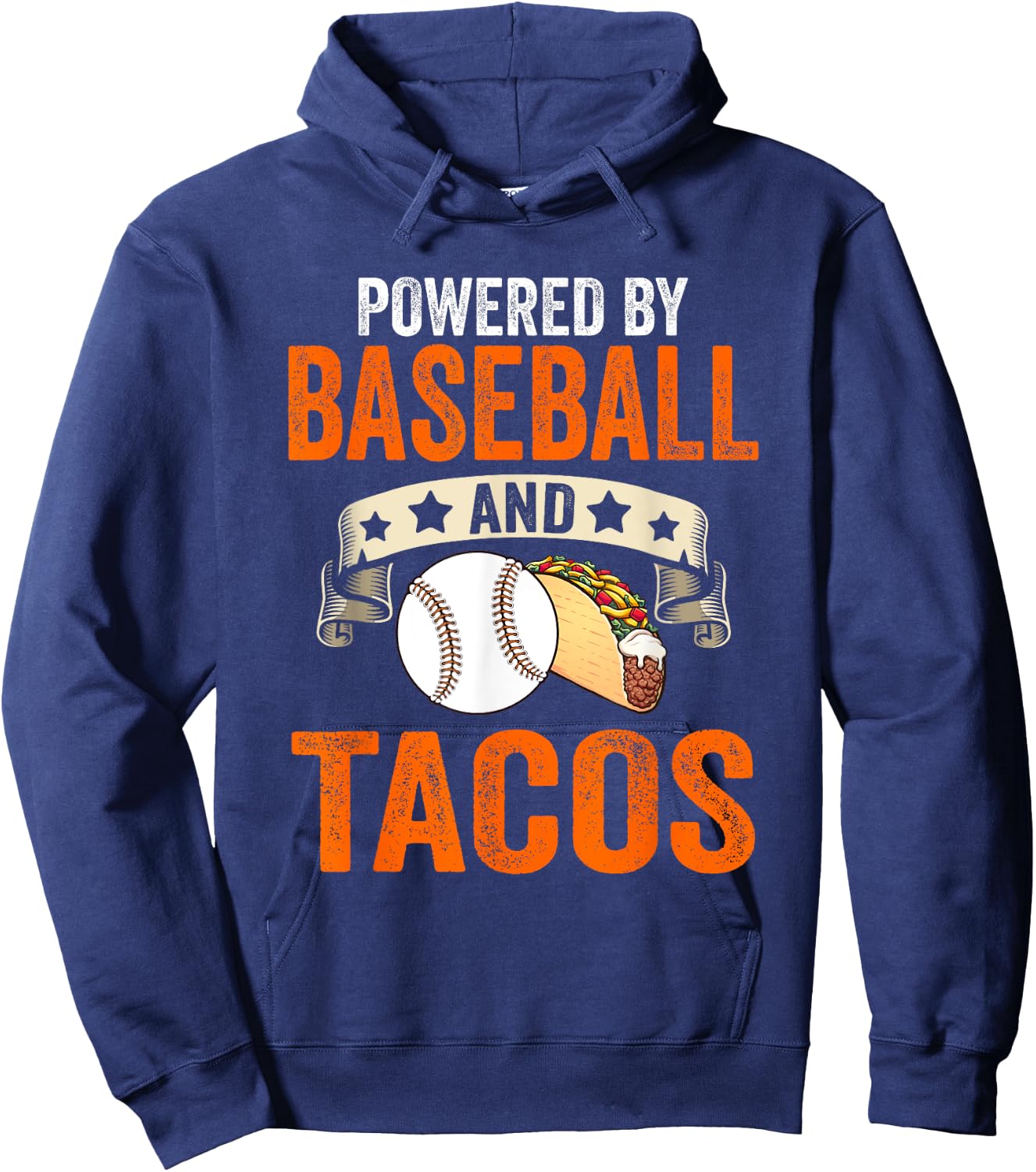 Powered by baseball and tacos Hoodie - Hoodie | Navy