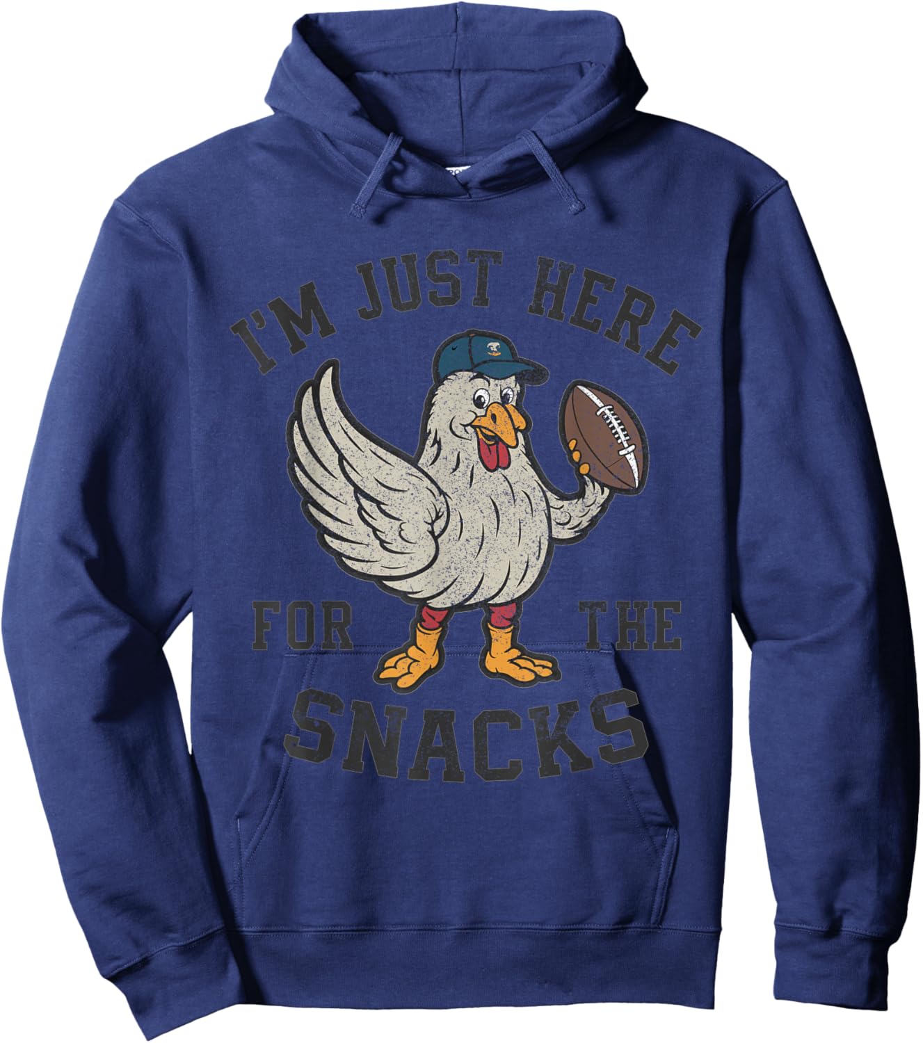 Funny I'm Just Here For The Snacks Football Hoodie - Hoodie | Navy