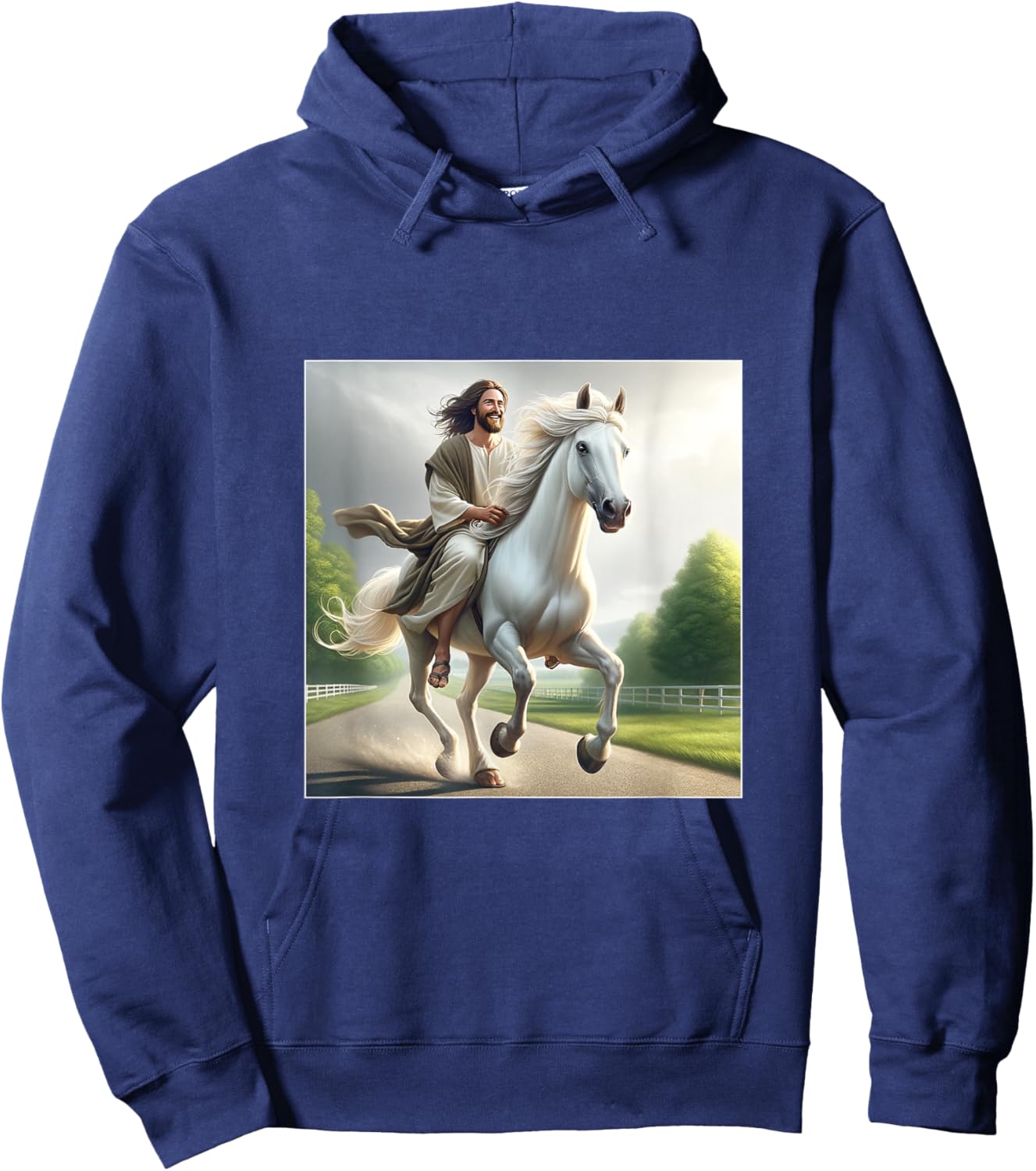 Jesus Riding a White Horse Hoodie - Hoodie | Navy