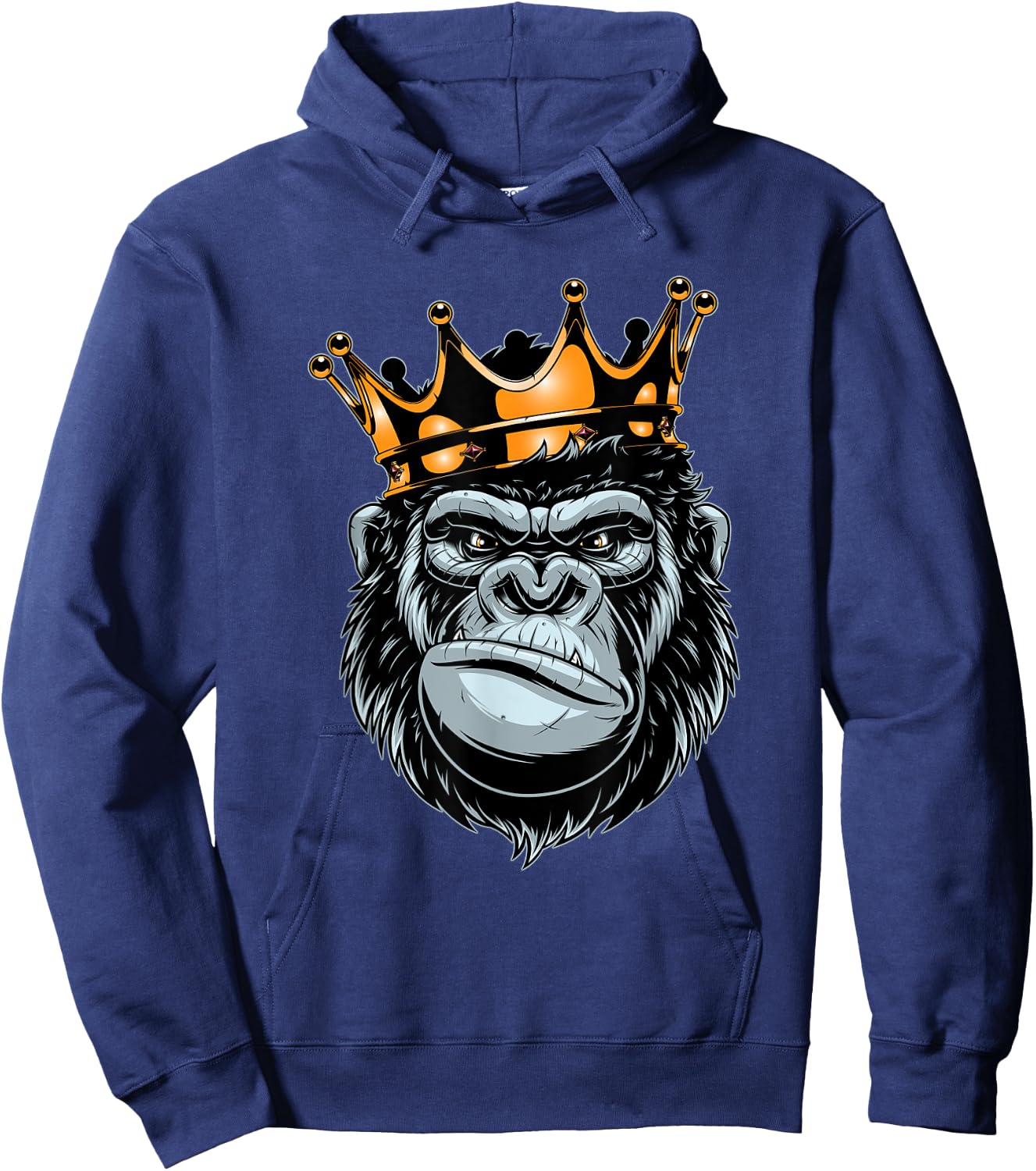 Gorilla King , Alpha , Funny Ape, Wildlife Hoodie - Hoodie | Navy