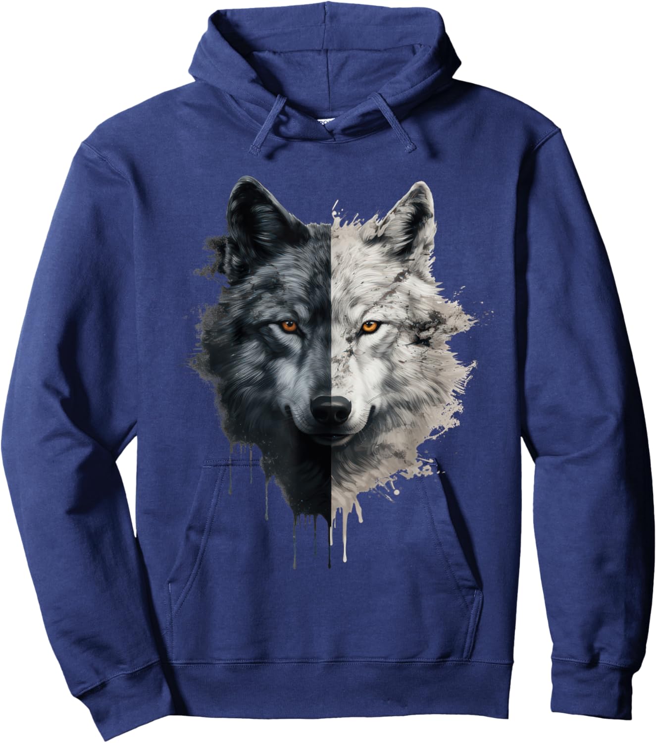 Wolf Face Graphic Hoodie - Hoodie | Navy