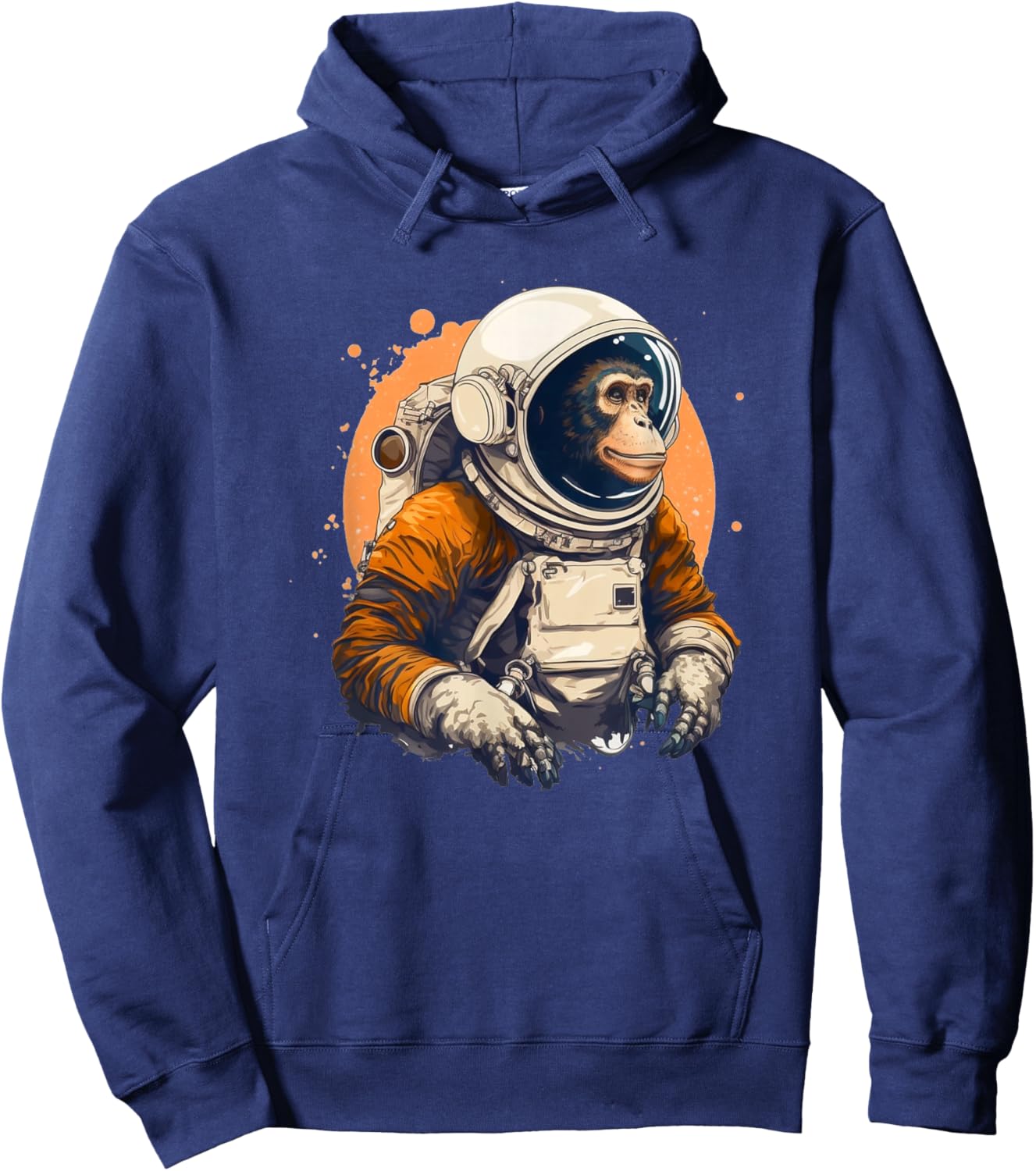 Space Vintage Travel Astronaut Monkey Astronaut Hoodie - Hoodie | Navy