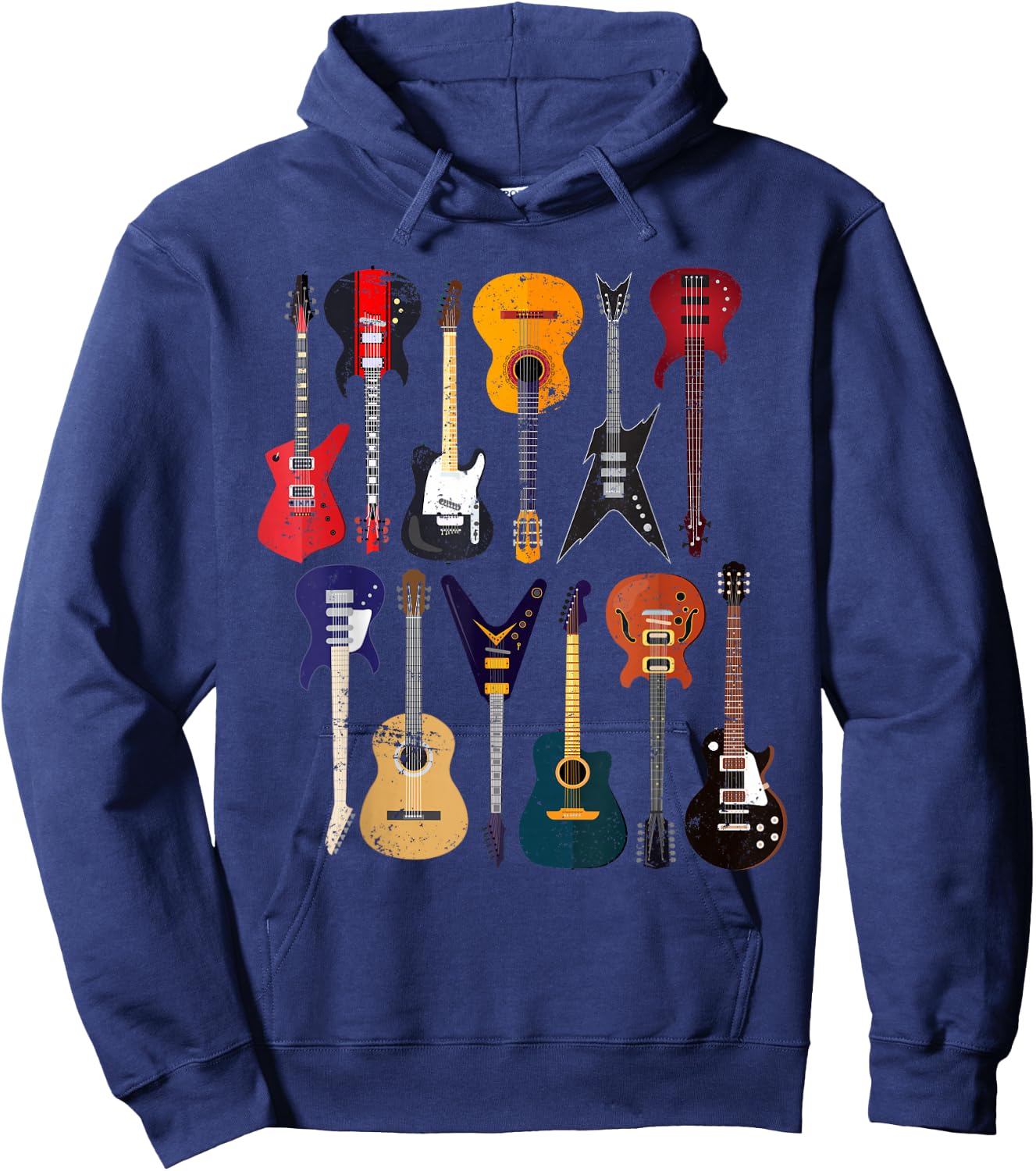 Guitar Collection Rocker Gift Guitarist Hoodie - Hoodie | Navy