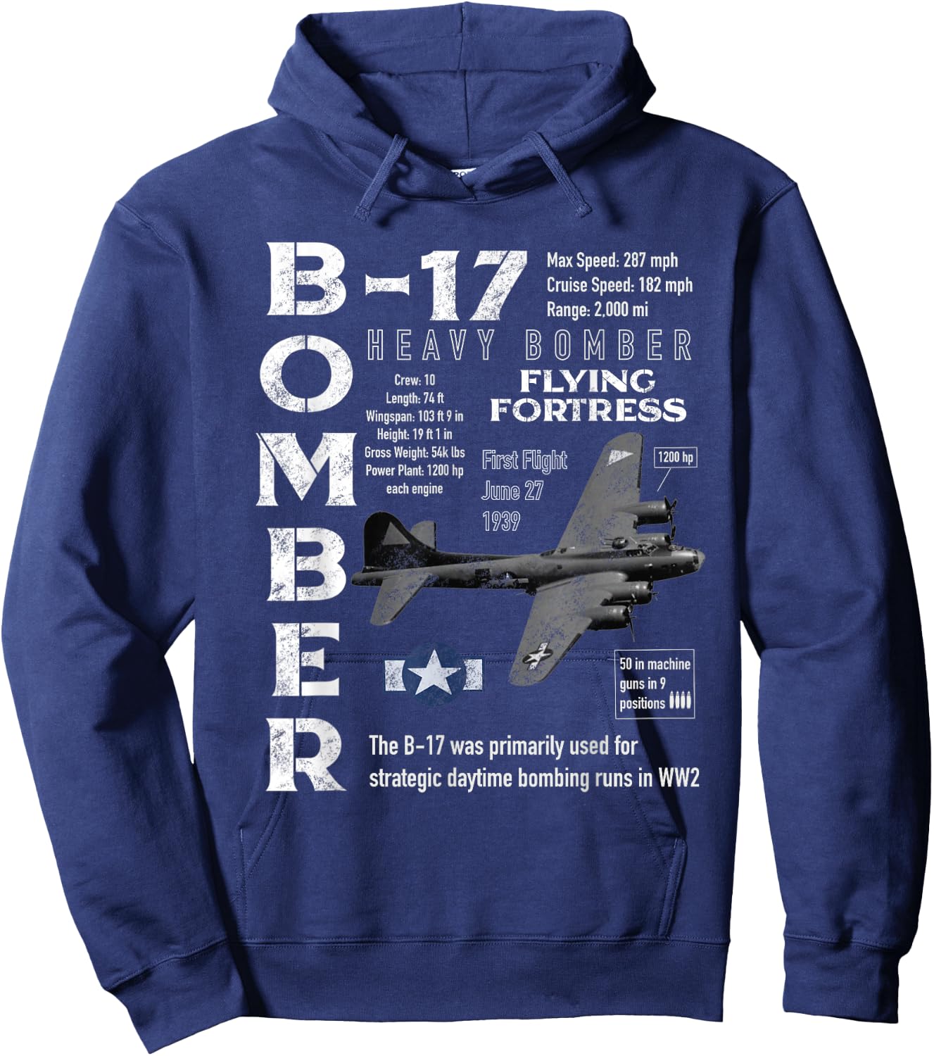 B17 Flying Fortress Hoodie - Hoodie | Navy