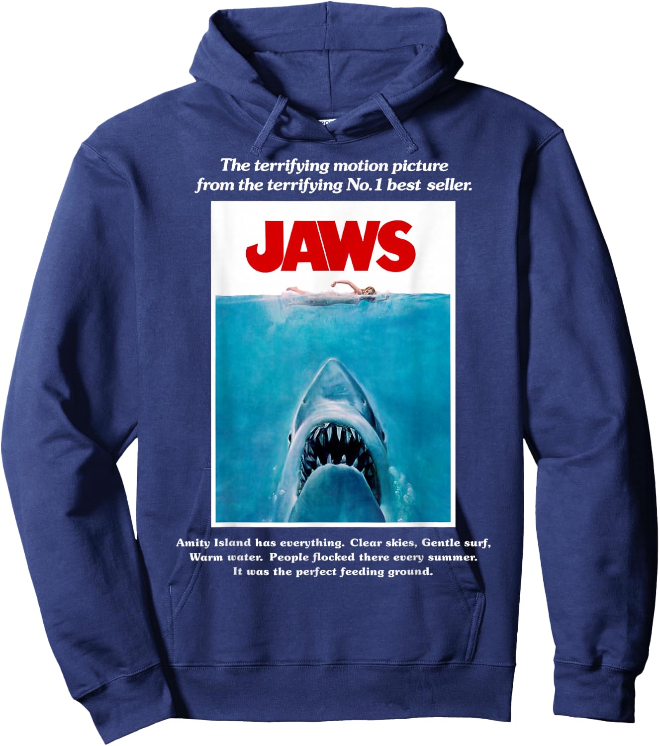 Jaws Movie Poster Hoodie - Hoodie | Navy