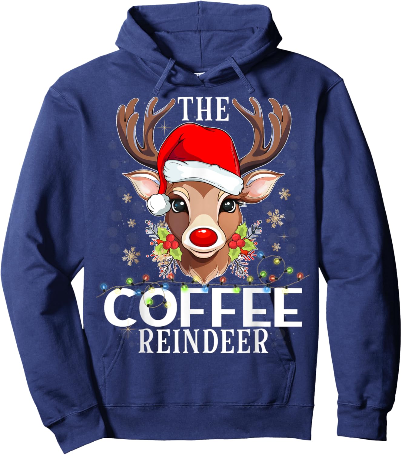 Matching Christmas The Coffee Reindeer Family Hoodie - Hoodie | Navy