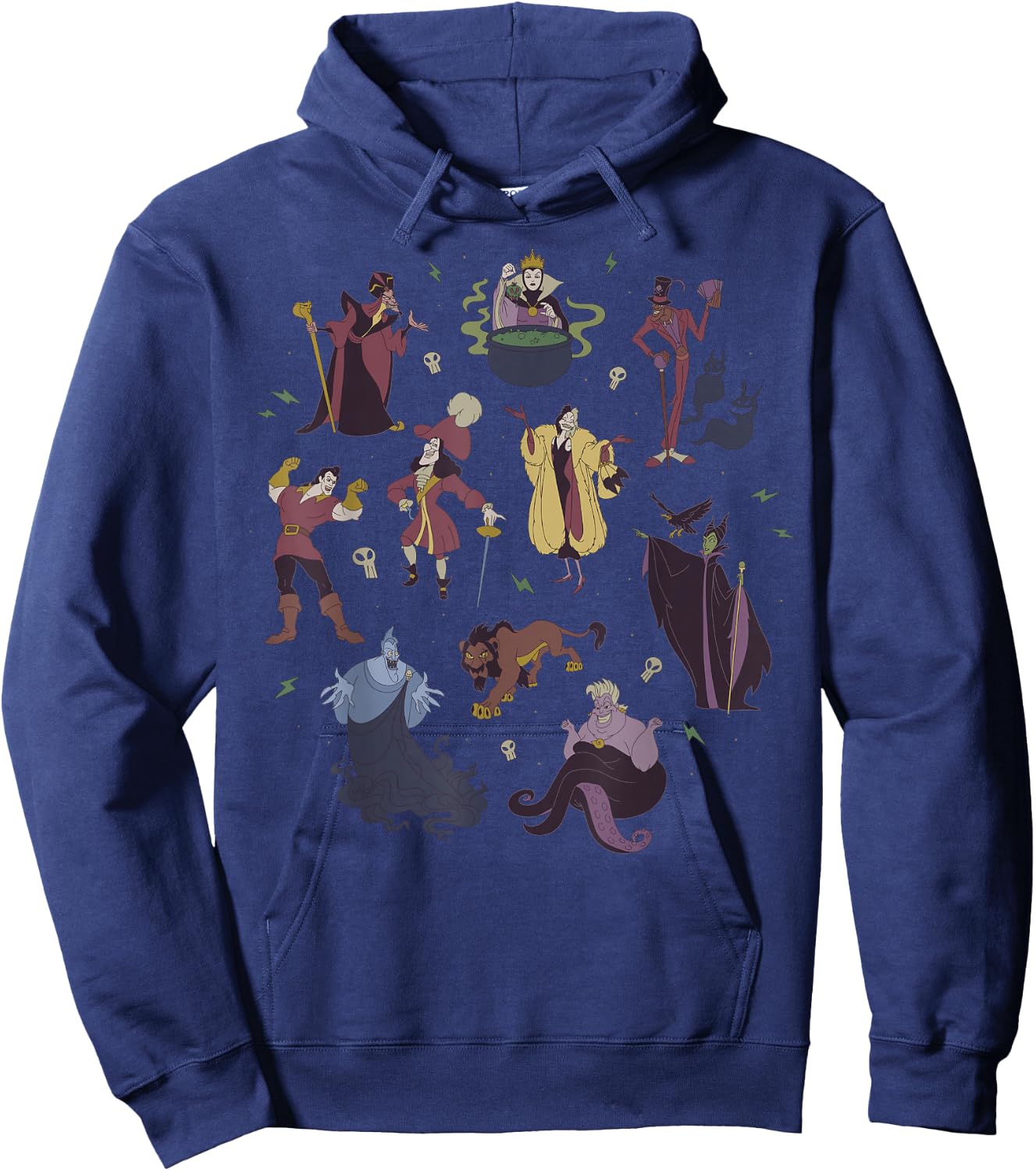 Disney Villains Group Shot Doodles Small Hoodie - Hoodie | Navy