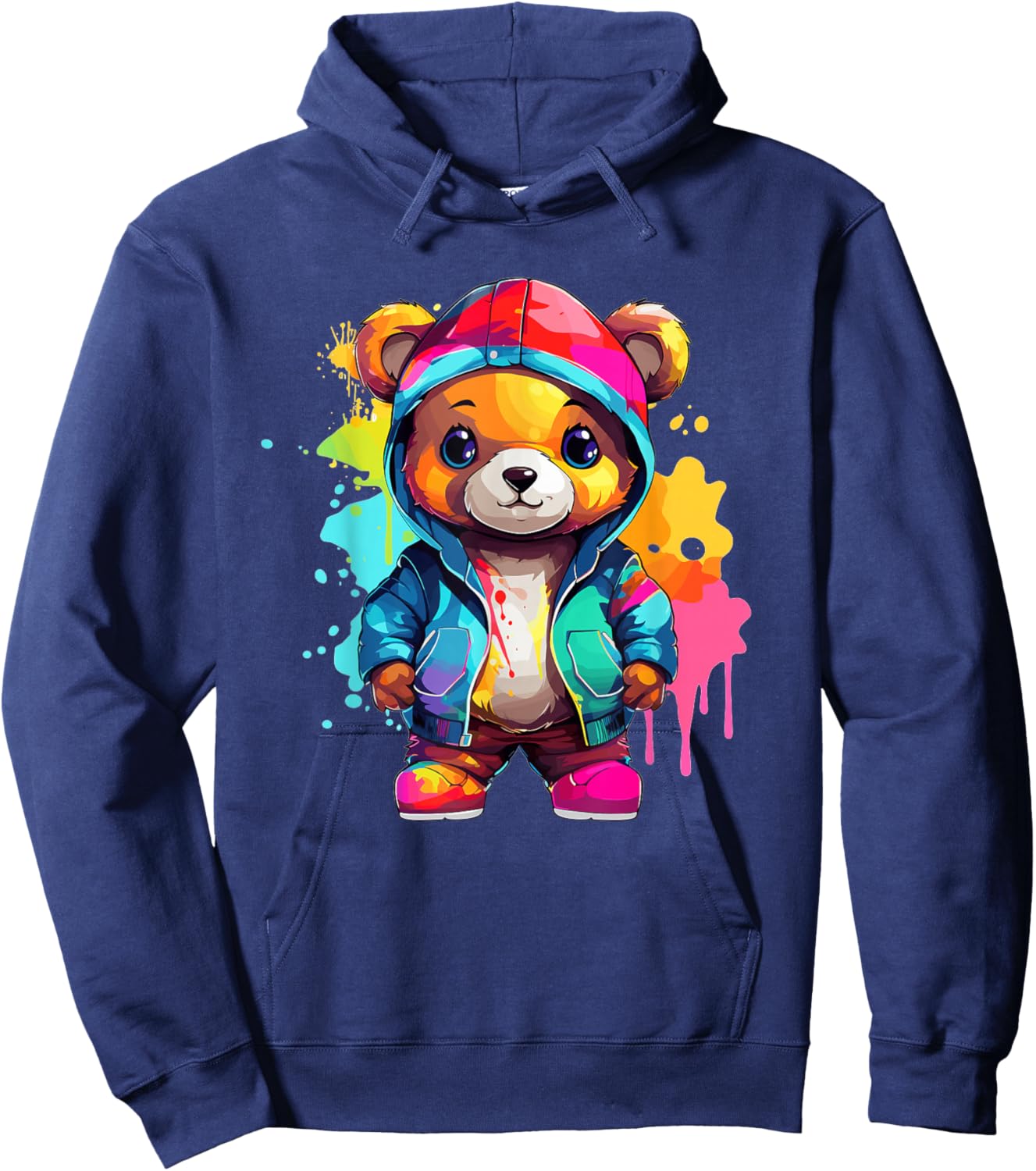 Colorful Teddy Bear Hoodie - Hoodie | Navy