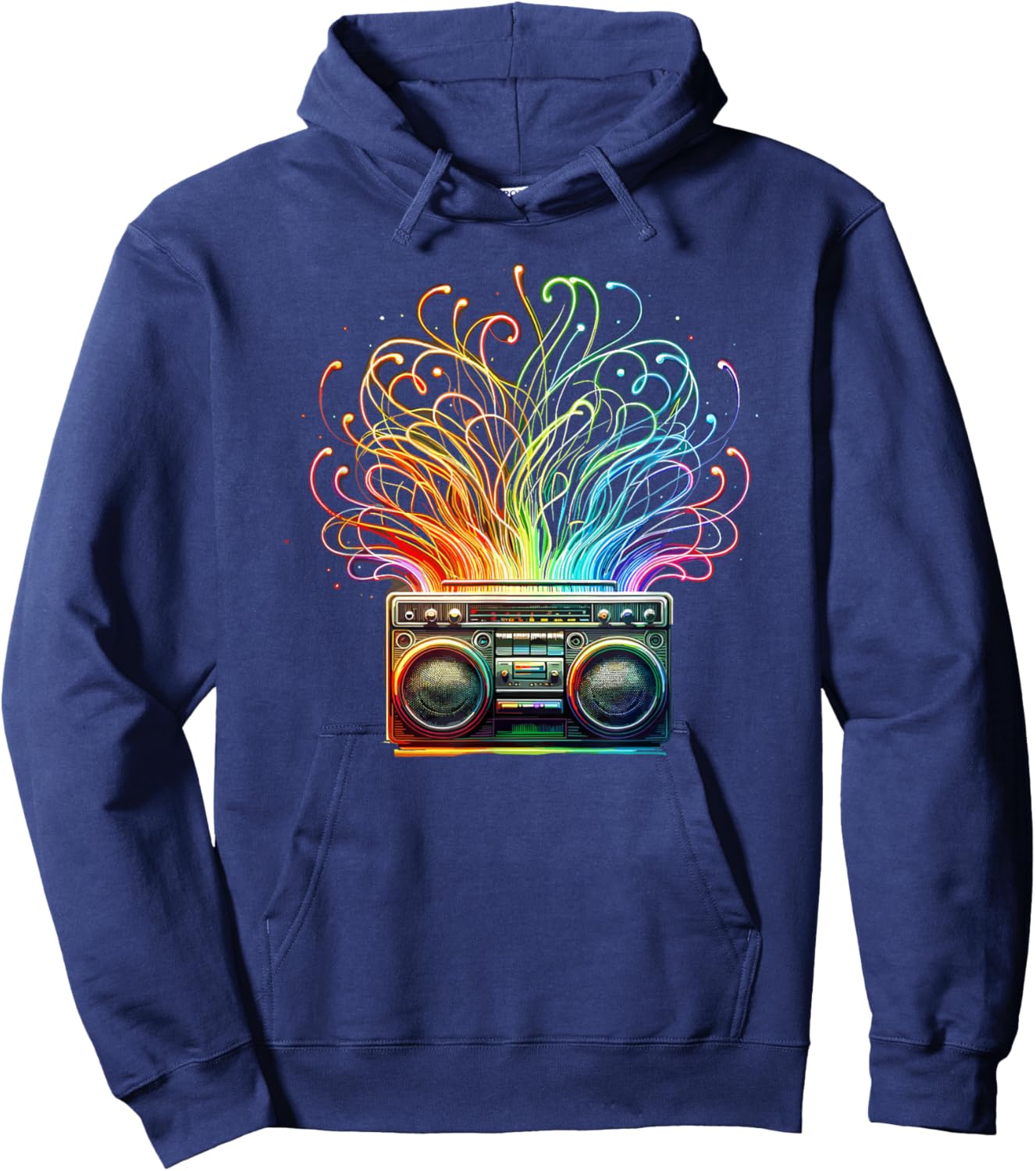 Boombox Old School 80s Music Hip Hop Hoodie - Hoodie | Navy