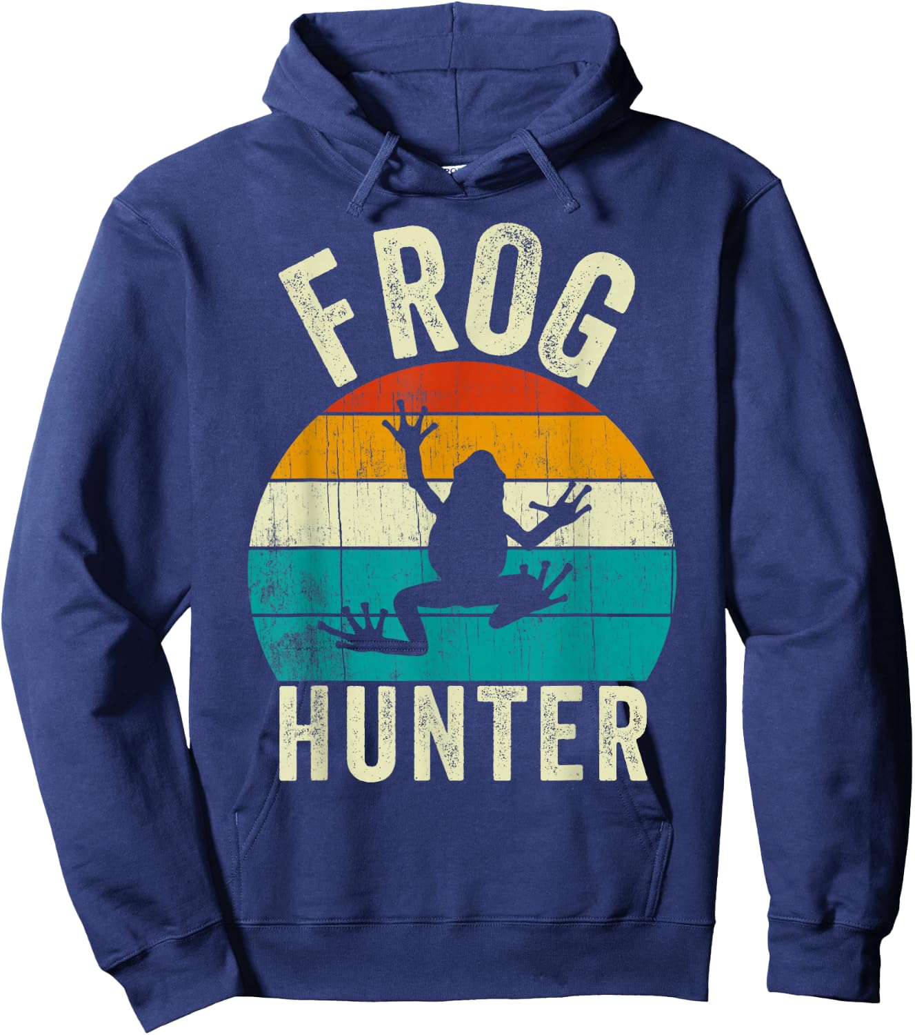 Frog Hunter Funny Vintage Frogs Catcher Kids Hoodie - Hoodie | Navy