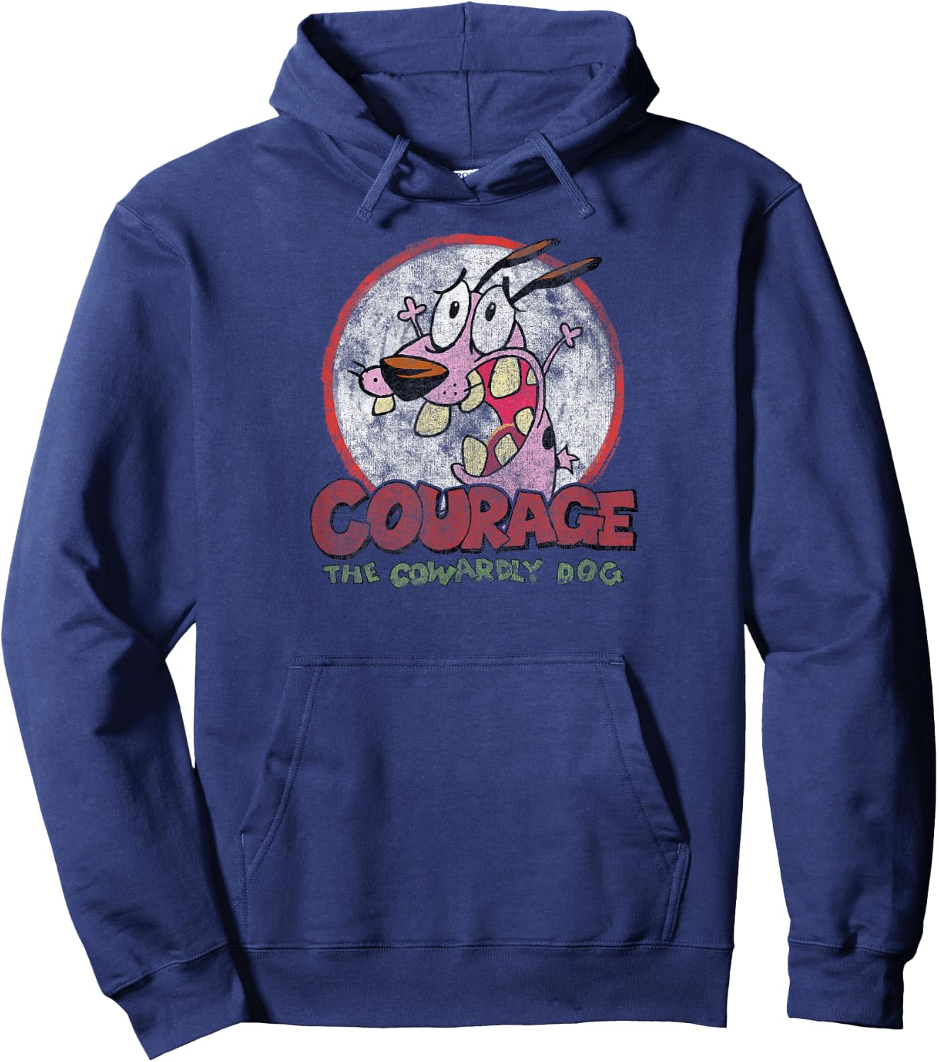 Courage The Cowardly Dog Vintage Courage Hoodie - Hoodie | Navy