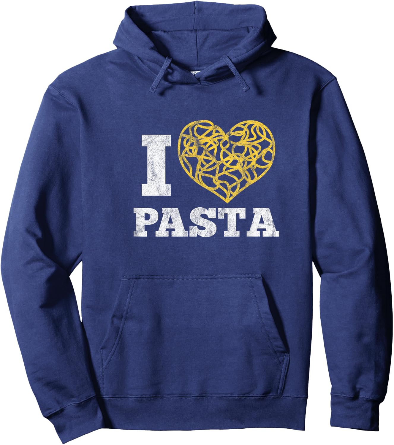 I Love Pasta Cute Spaghetti Italian Food Heart Hoodie - Hoodie | Navy