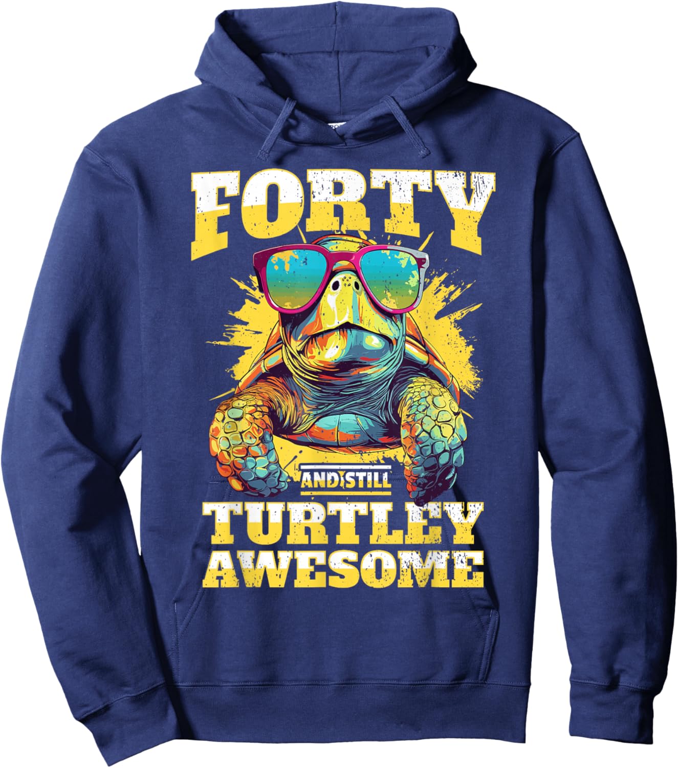 Tortoise 40th Birthday Turtle Age 40 Years Hoodie - Hoodie | Navy