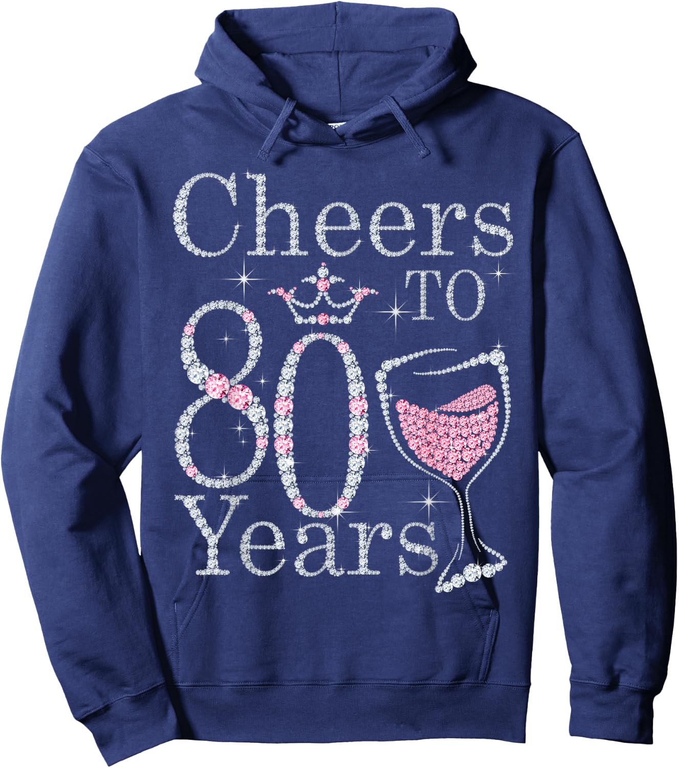 Cheers to 80 Years 1942 80Th Birthday Gift Hoodie - Hoodie | Navy