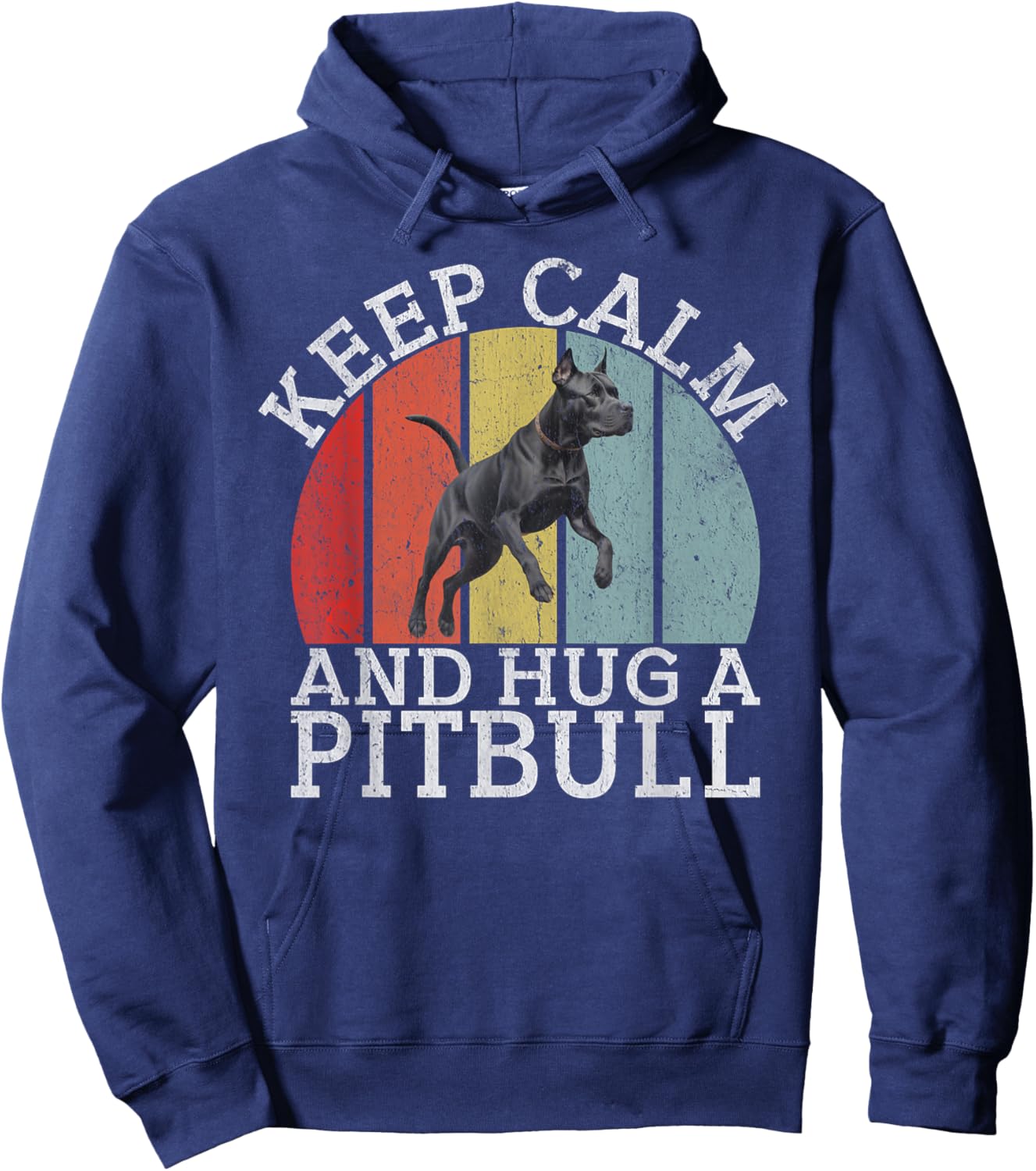 Keep Calm and Hug a Pitbull Hoodie - Hoodie | Navy