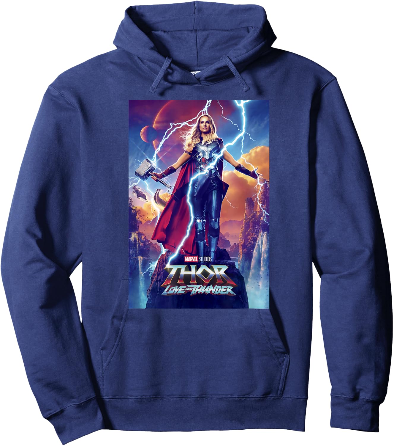 Marvel Thor: Love and Thunder Lady Thor Poster Hoodie - Hoodie | Navy