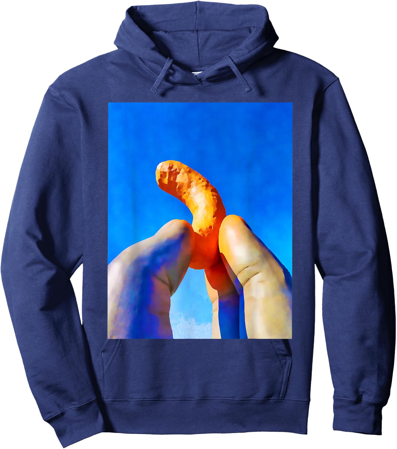 Cheese Curls Orange Fingers Hoodie - Hoodie | Navy