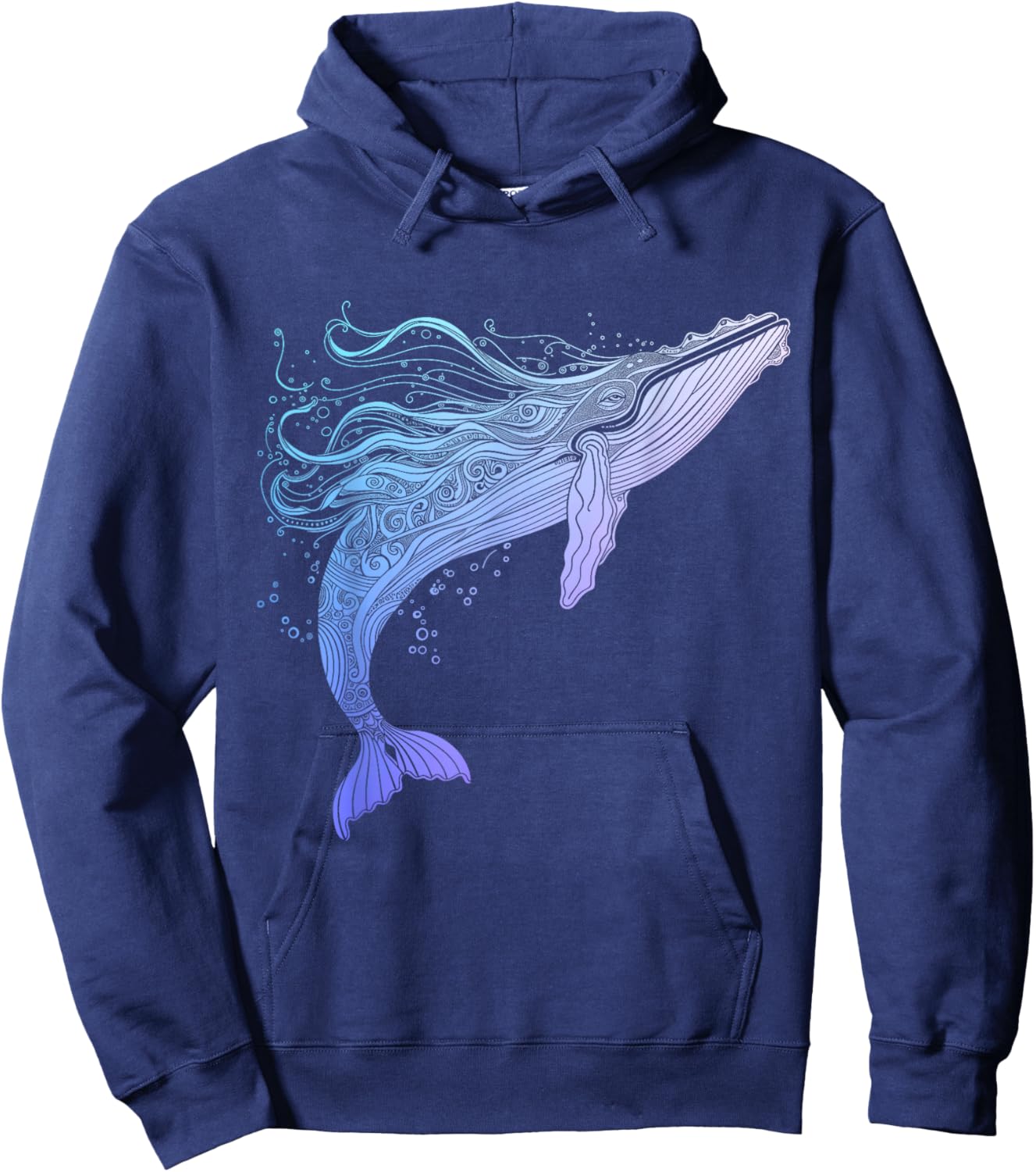 Blue Whale Humpback Whale Lover Hoodie - Hoodie | Navy