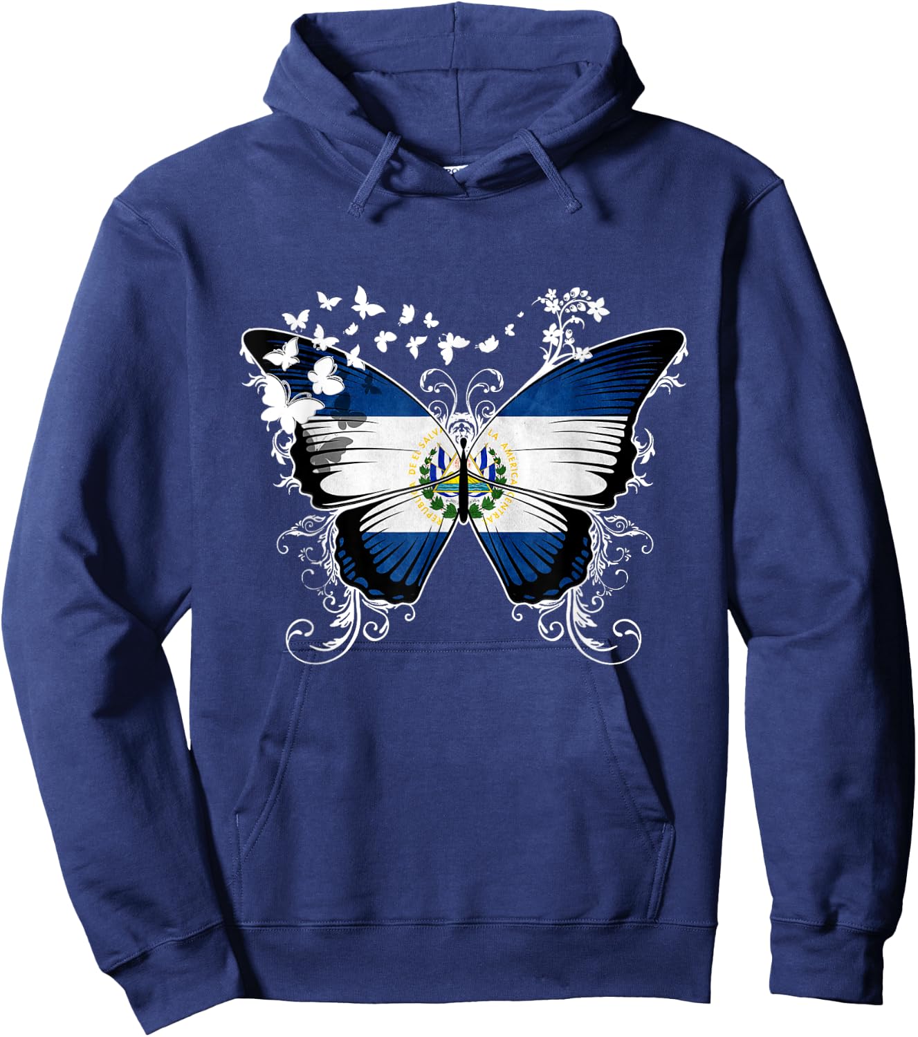 El Salvador Flag Salvadoran Hoodie - Hoodie | Navy