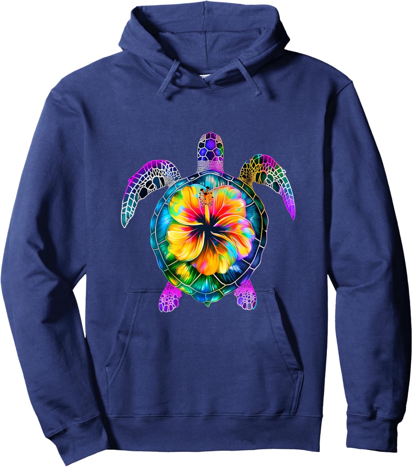 Hawaiian Tie Dye Sea Turtle Cute Hawaii Hoodie - Hoodie | Navy