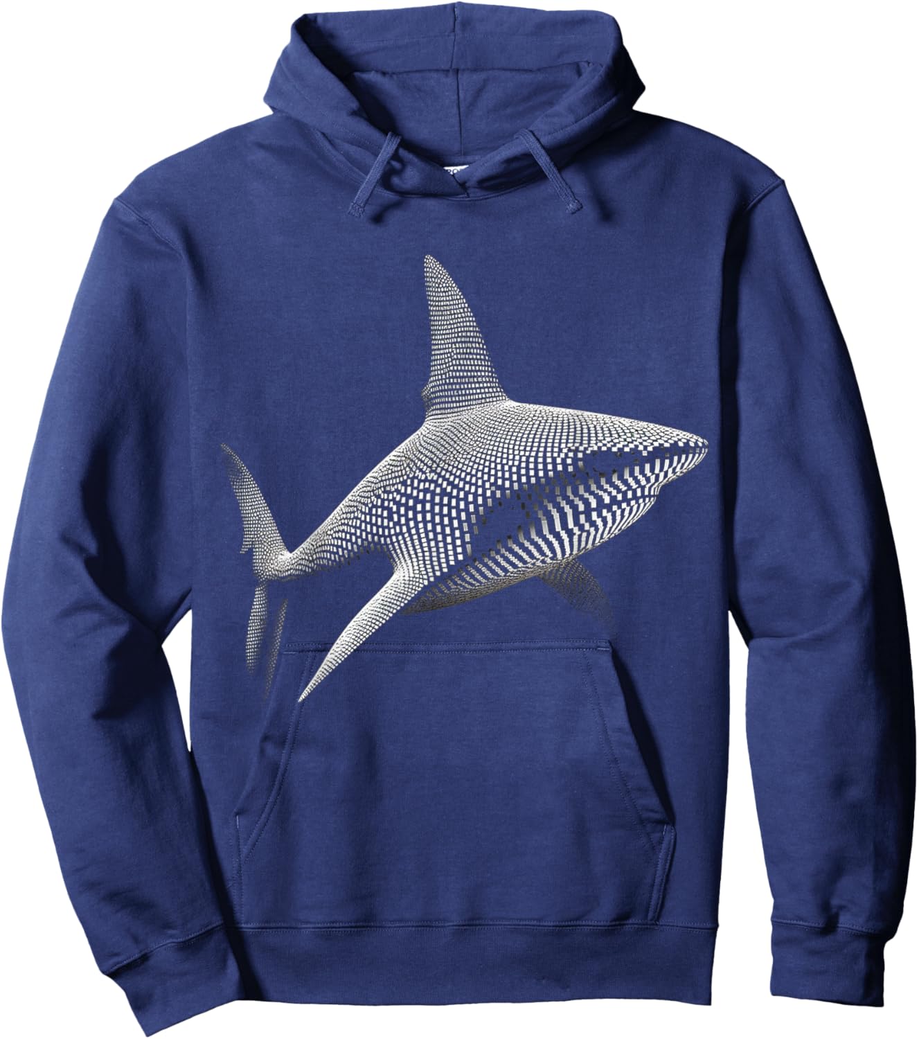 Shark Pixel Graphic Animal Art Shark Hoodie - Hoodie | Navy