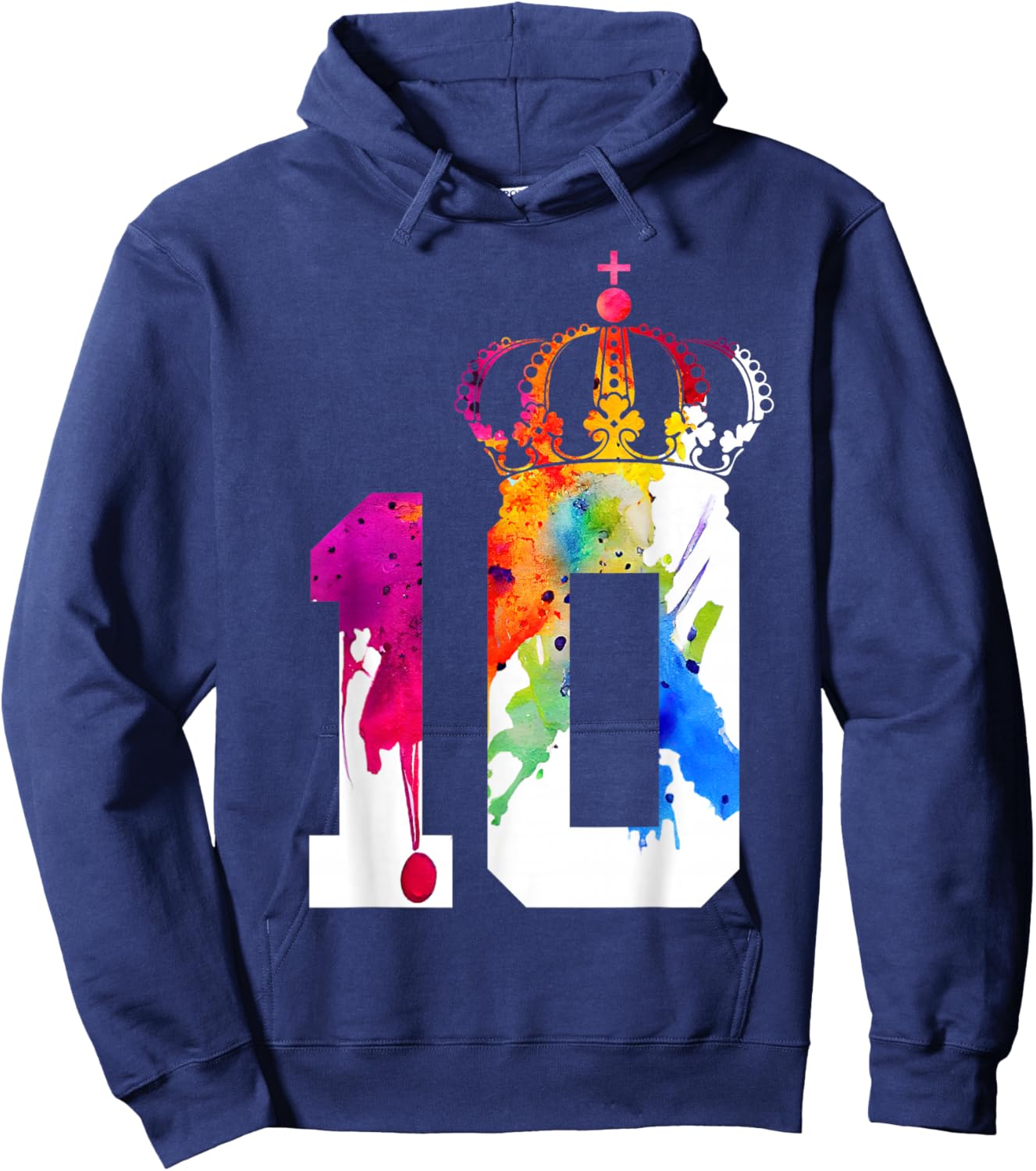 Queen 10 Years King 10th Birthday Hoodie - Hoodie | Navy