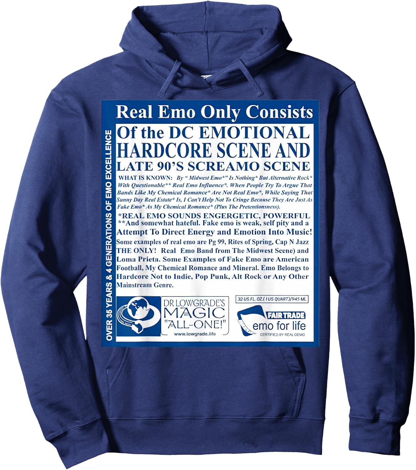 Real Emo Only Consists Hoodie - Hoodie | Navy