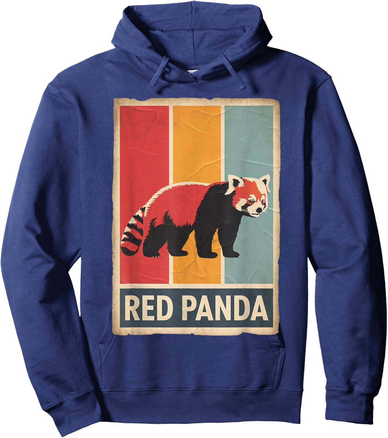 Retro Wildlife Animal Vintage Red Panda Hoodie - Hoodie | Navy