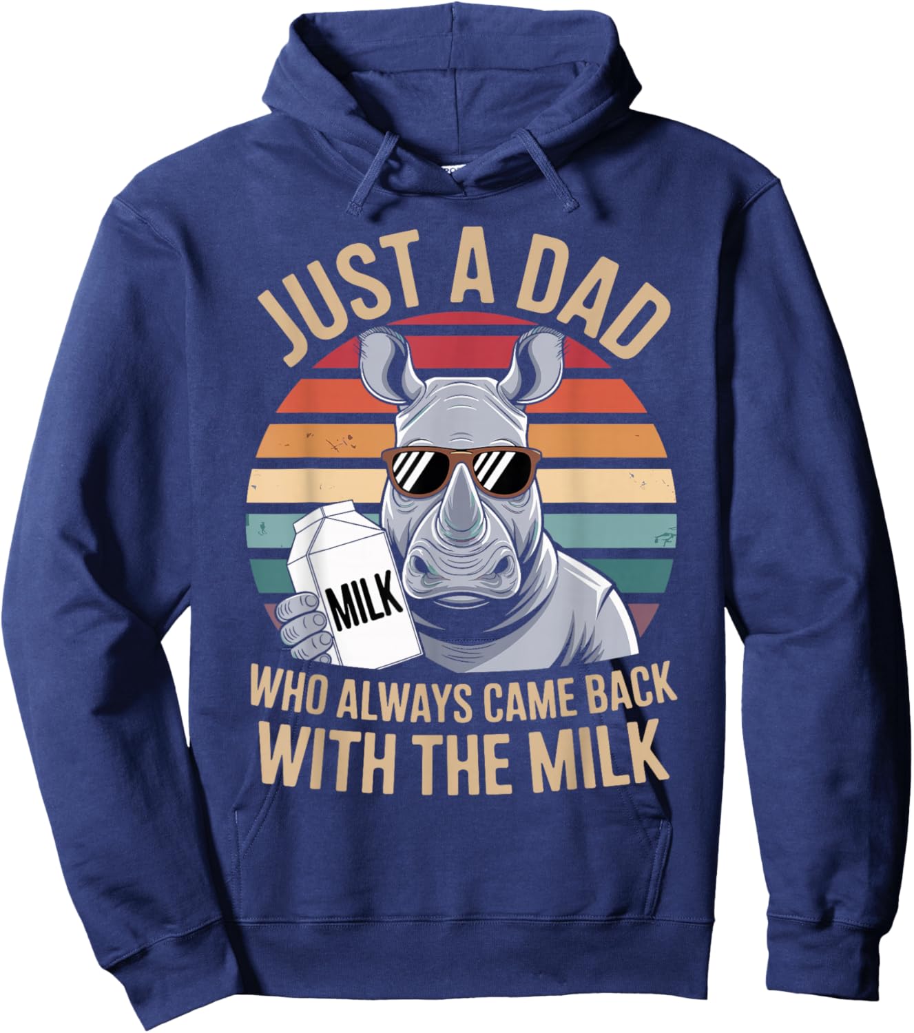 Rhino Funny Father's Day Dad Milk Hoodie - Hoodie | Navy