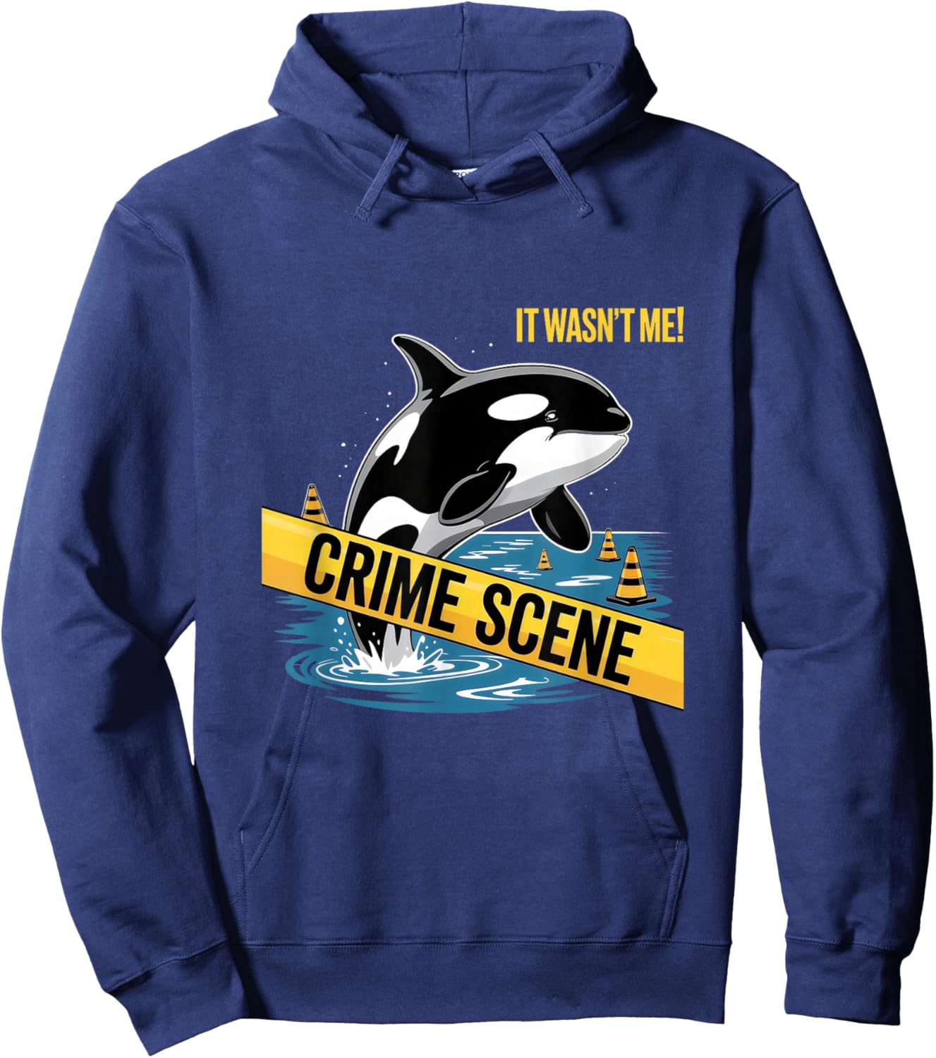 Orca Killer Whale Crime Scene Ocean Hoodie - Hoodie | Navy