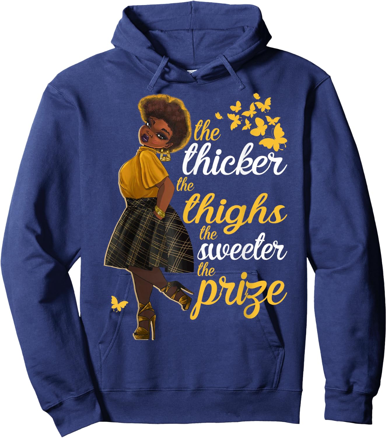 The Thicker The Thighs The Sweeter The Prize Hoodie - Hoodie | Navy