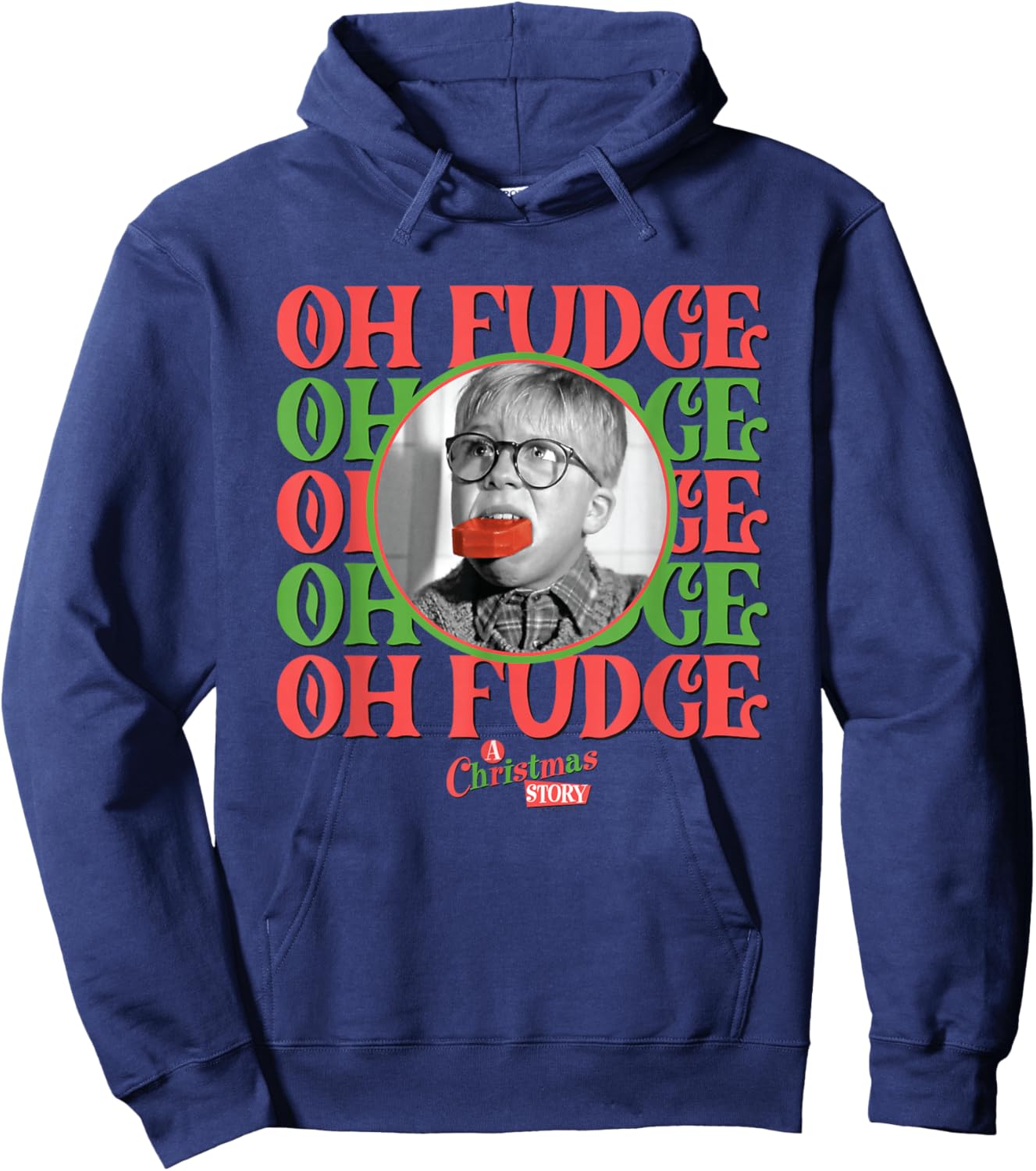 A Christmas Story - Oh Fudge Stacked Hoodie - Hoodie | Navy