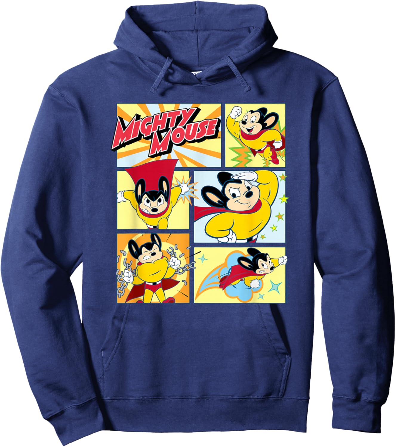 Mighty Mouse - Mighty Mouse Grid Hoodie - Hoodie | Navy