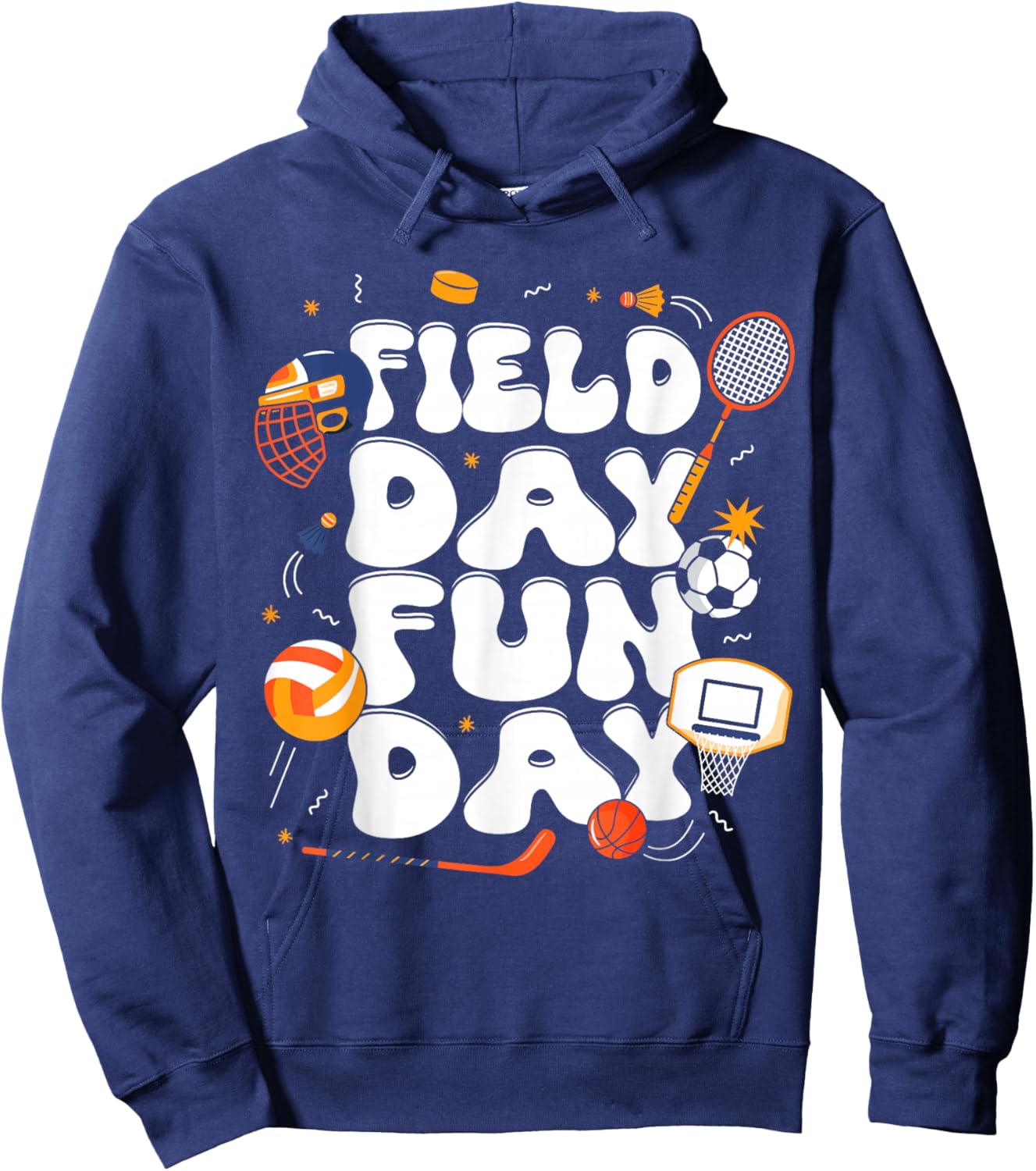 Groovy Field Day Sport Teacher Hoodie - Hoodie | Navy