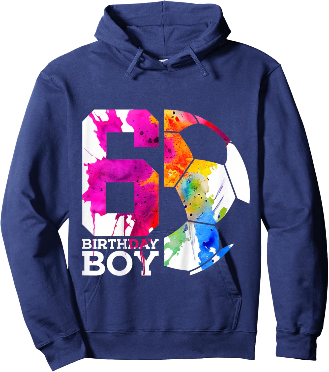 6 Birthday Boy Soccer 6th Birthday Hoodie - Hoodie | Navy