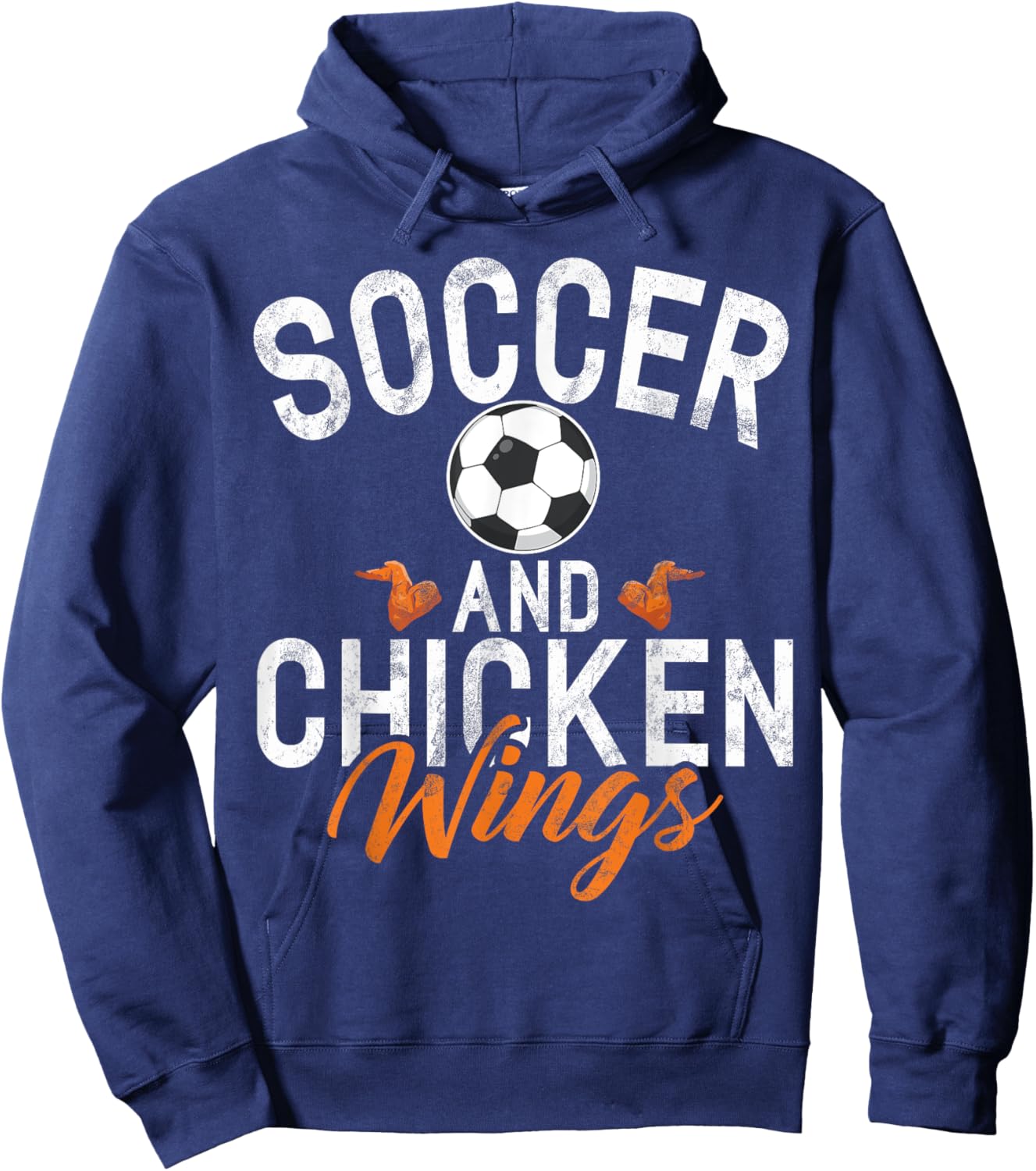 Soccer and Chicken Wings Hoodie - Hoodie | Navy