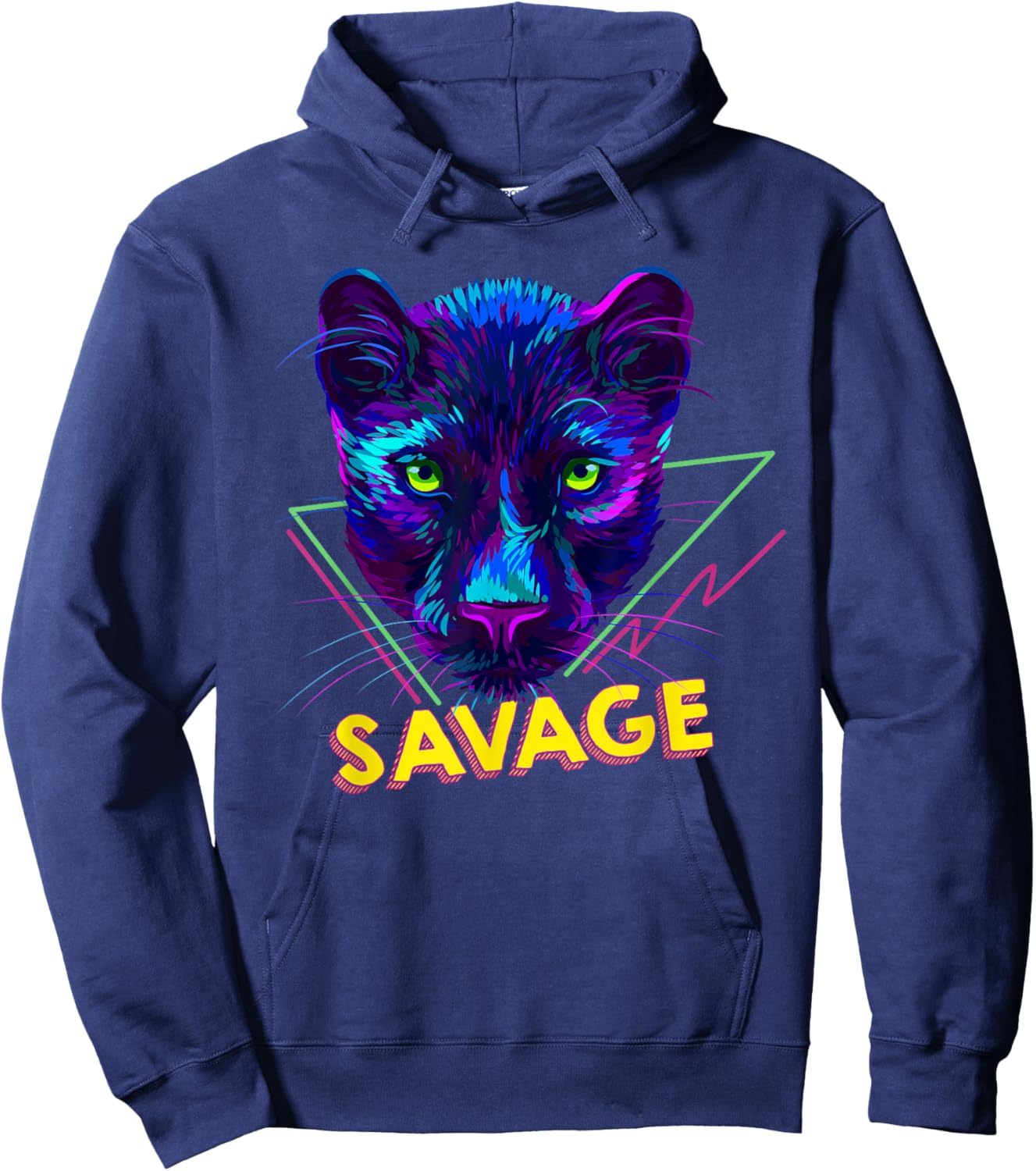 Savage - Abstract Multicolor Panther Hoodie - Hoodie | Navy