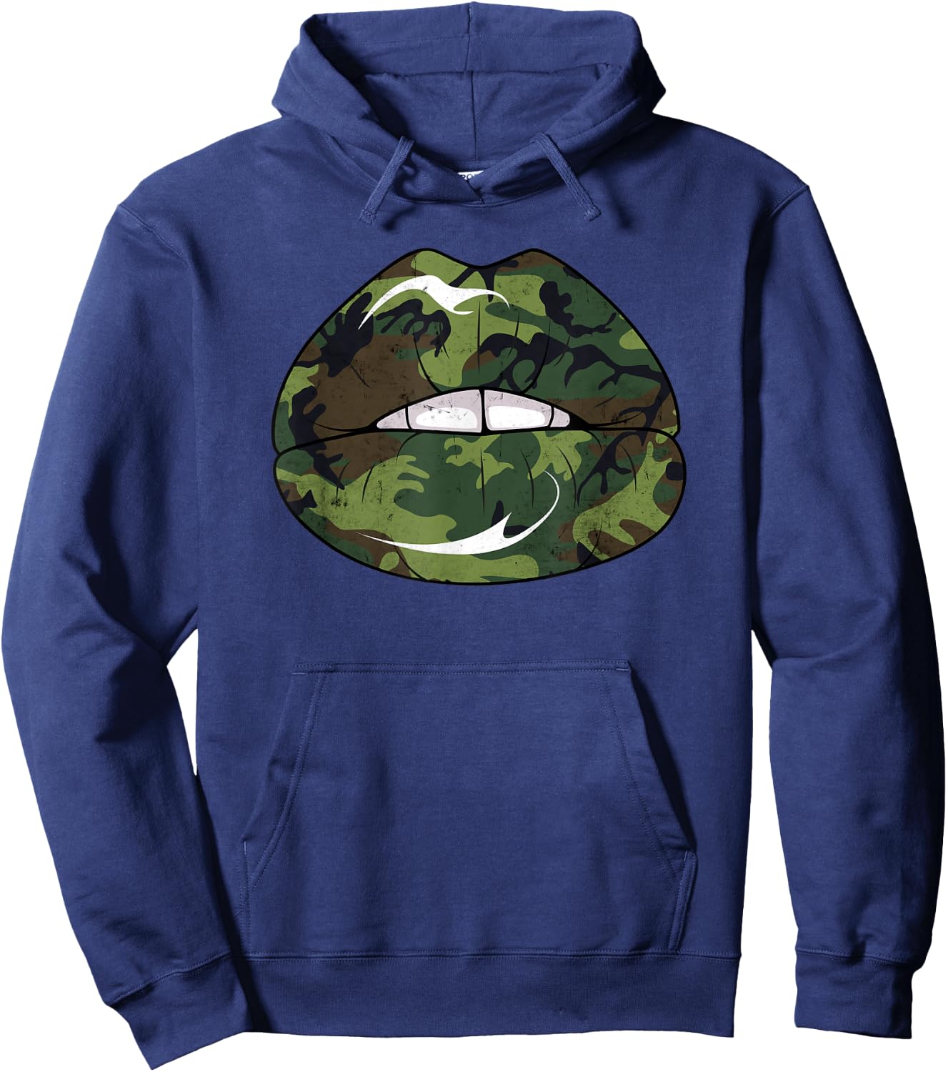 Sexy Seductive Camo Camouflage Lips Apparel Hoodie - Hoodie | Navy