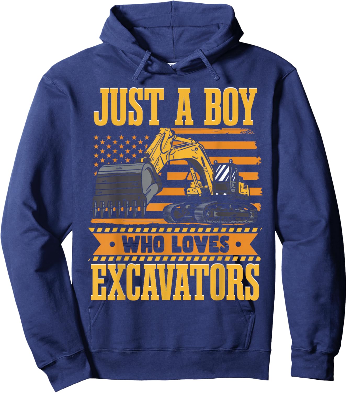 Just A Boy Who Loves Excavators Hoodie - Hoodie | Navy