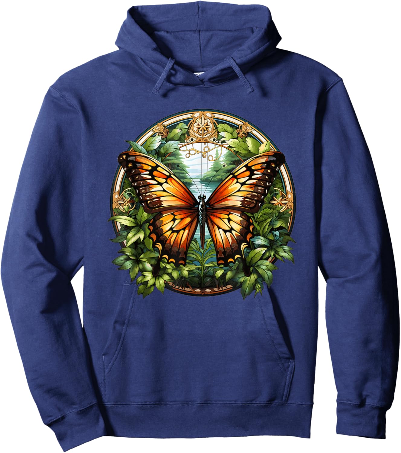 Colorful Butterfly I Flower Butterfly Hoodie - Hoodie | Navy