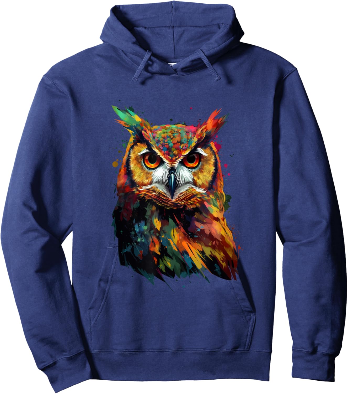 Owl Lovers Pop Art Colorful Owl Hoodie - Hoodie | Navy
