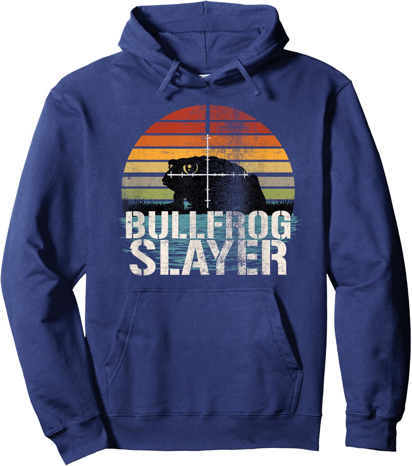 Bullfrog Slayer Frog Hunting Gigging Humor Hoodie - Hoodie | Navy