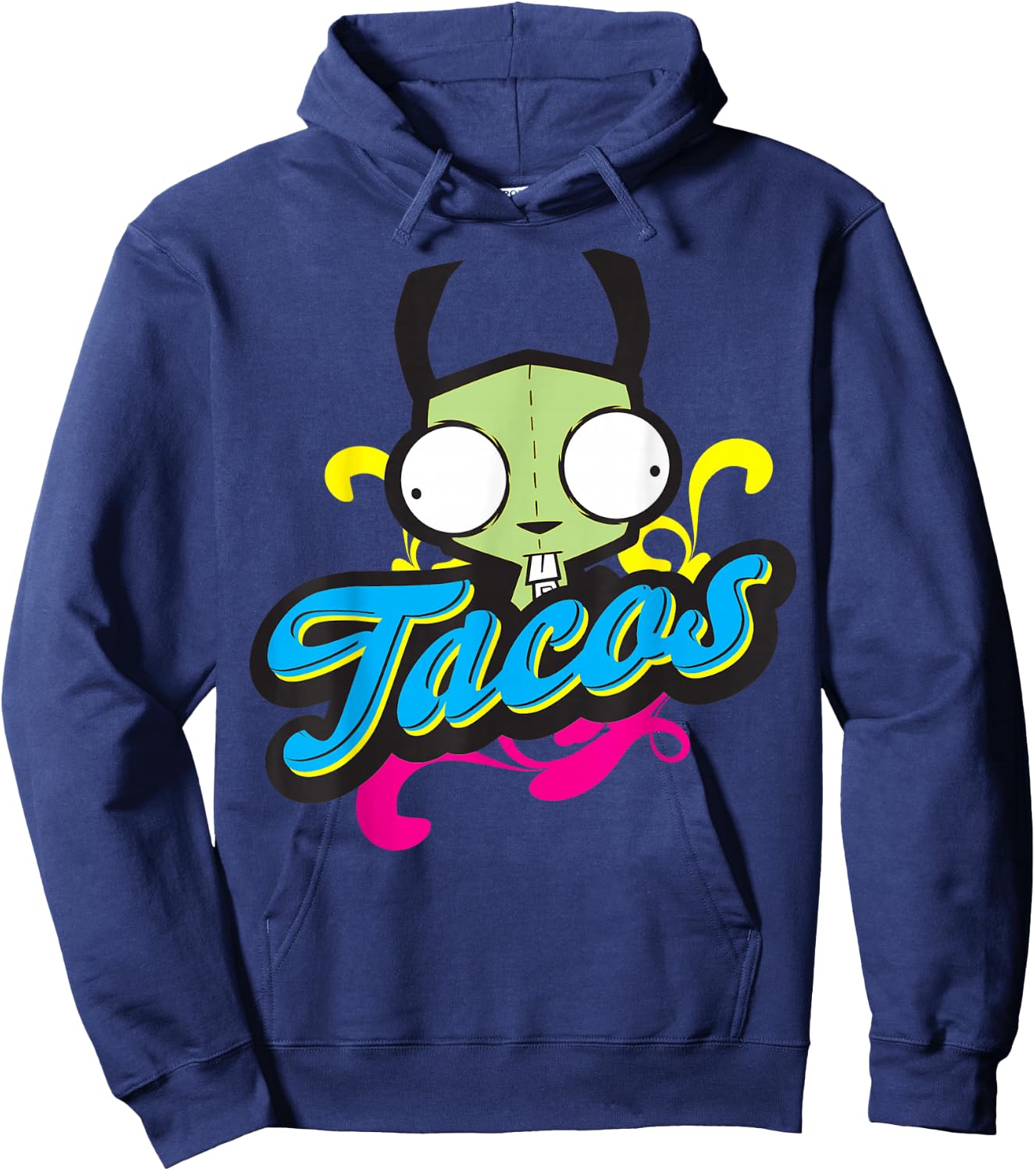 Invader Zim Gir Taco Bold Text Hoodie - Hoodie | Navy