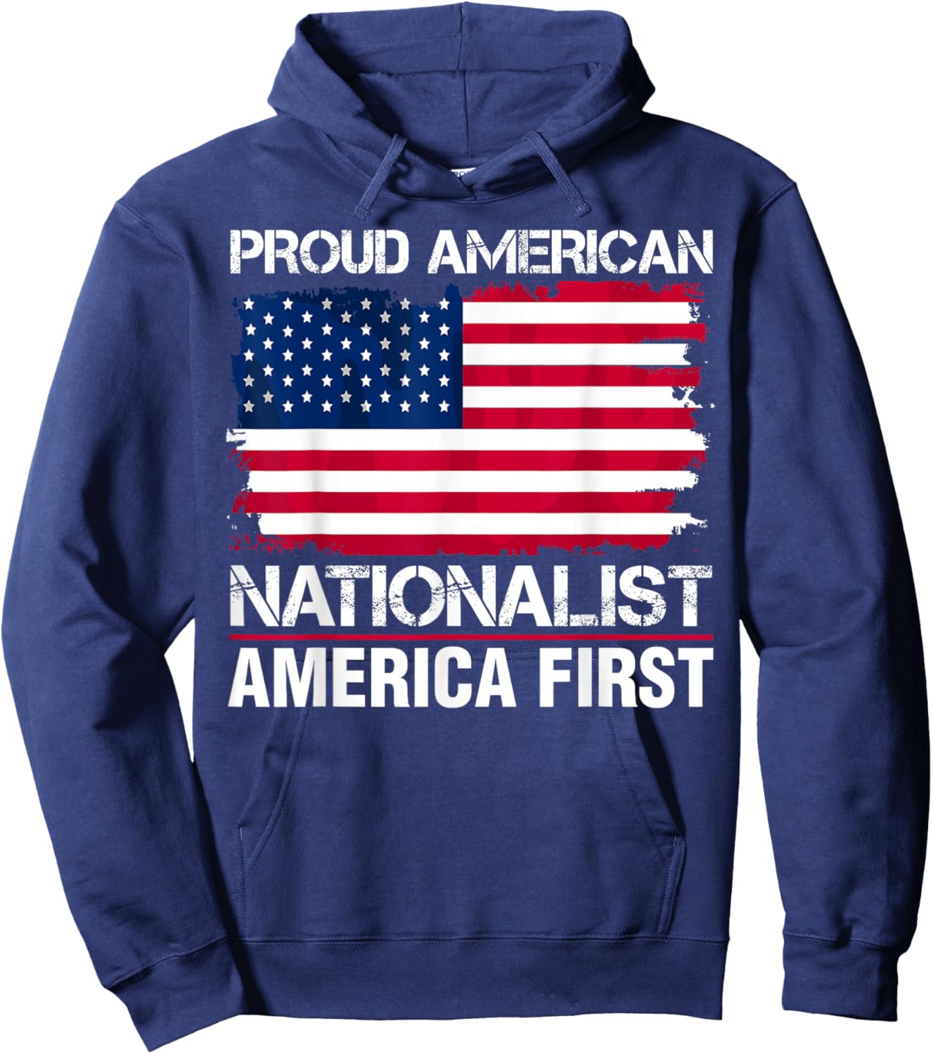 Proud American Nationalist America First Hoodie - Hoodie | Navy