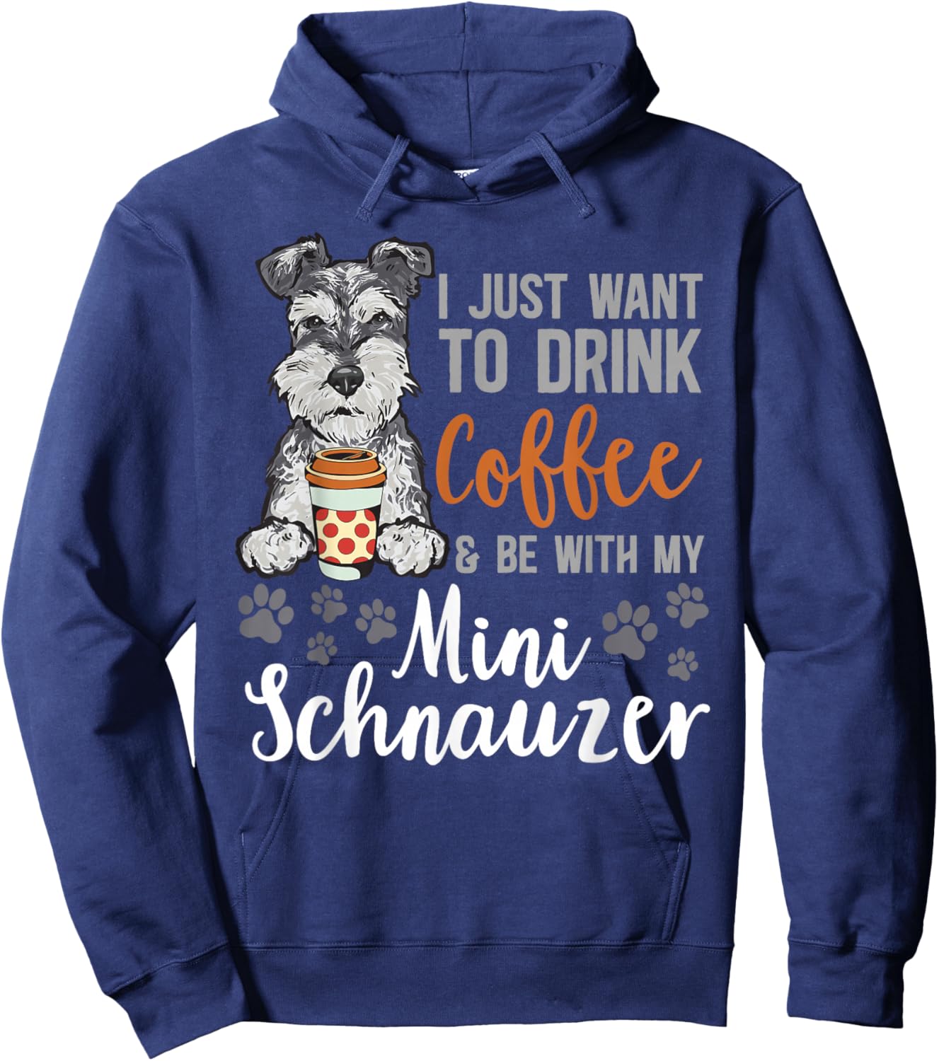 Miniature Schnauzer Dog Coffee Mini Schnauzer Hoodie - Hoodie | Navy