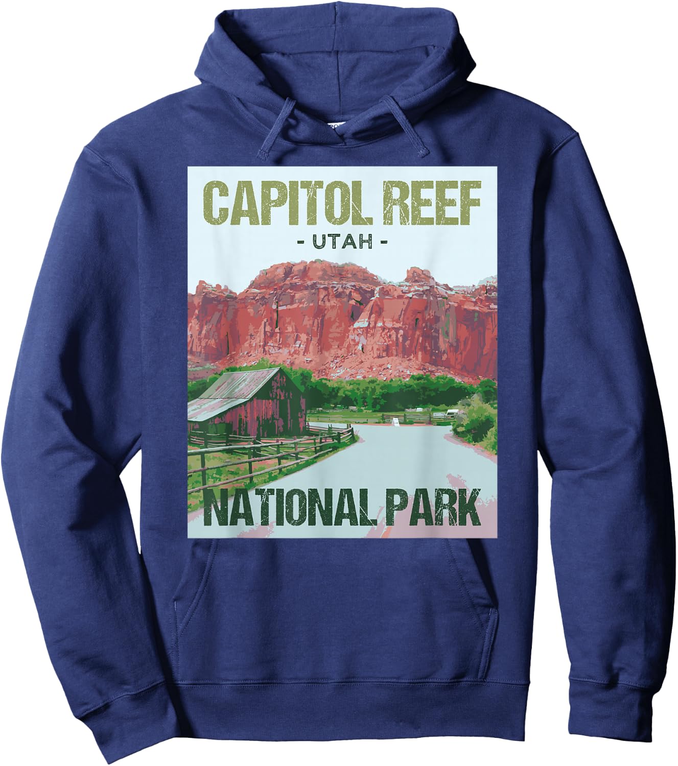 Capitol Reef National Park Utah Poster Design Hoodie - Hoodie | Navy