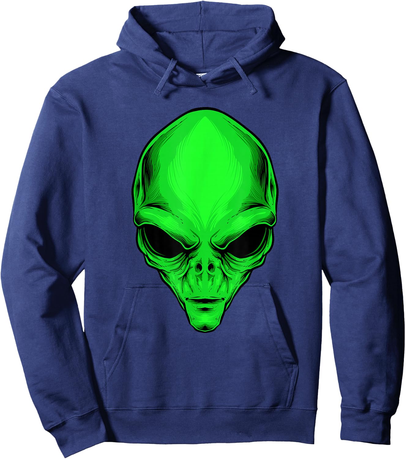 Green Alien Head Cartoon Funny Alien Costume Hoodie - Hoodie | Navy