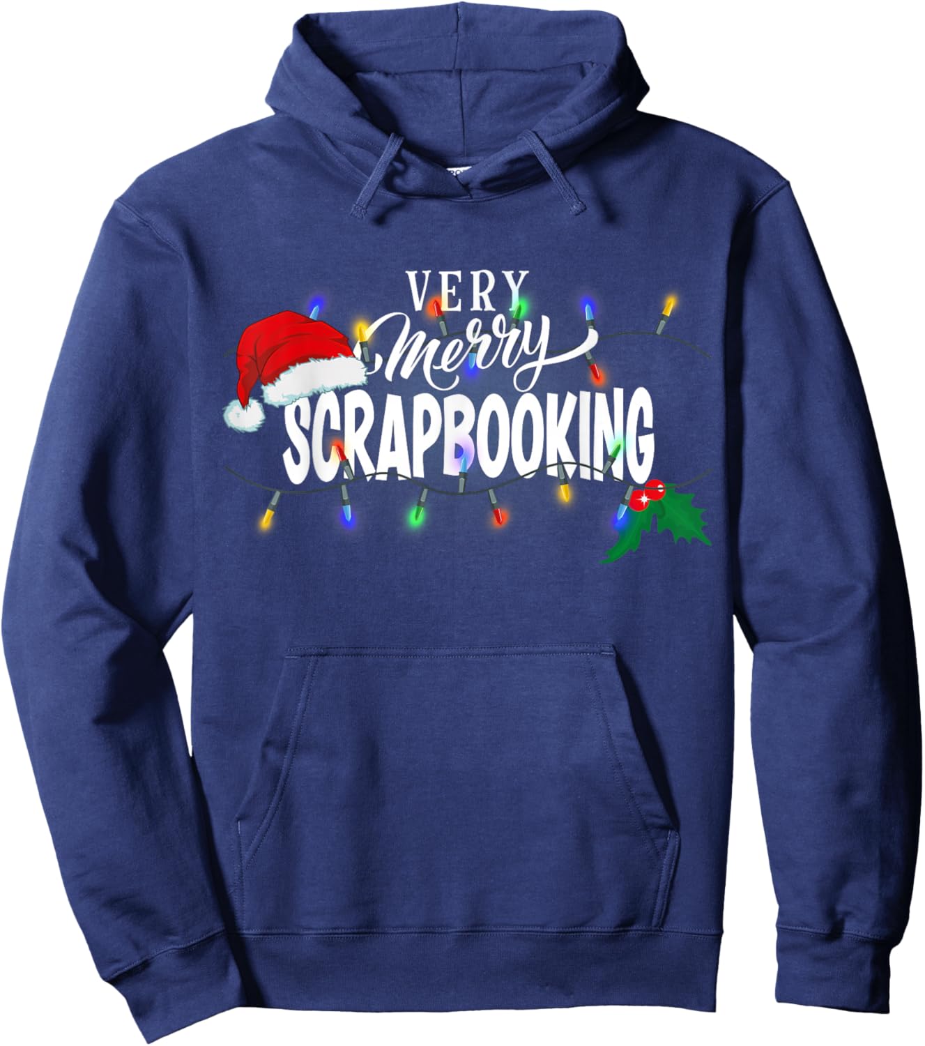 Matching Very Merry Scrapbooking Christmas Hoodie - Hoodie | Navy