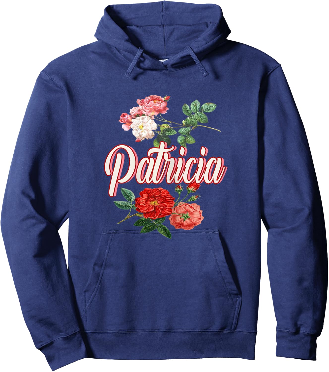 Patricia Name With Flowers Hoodie - Hoodie | Navy