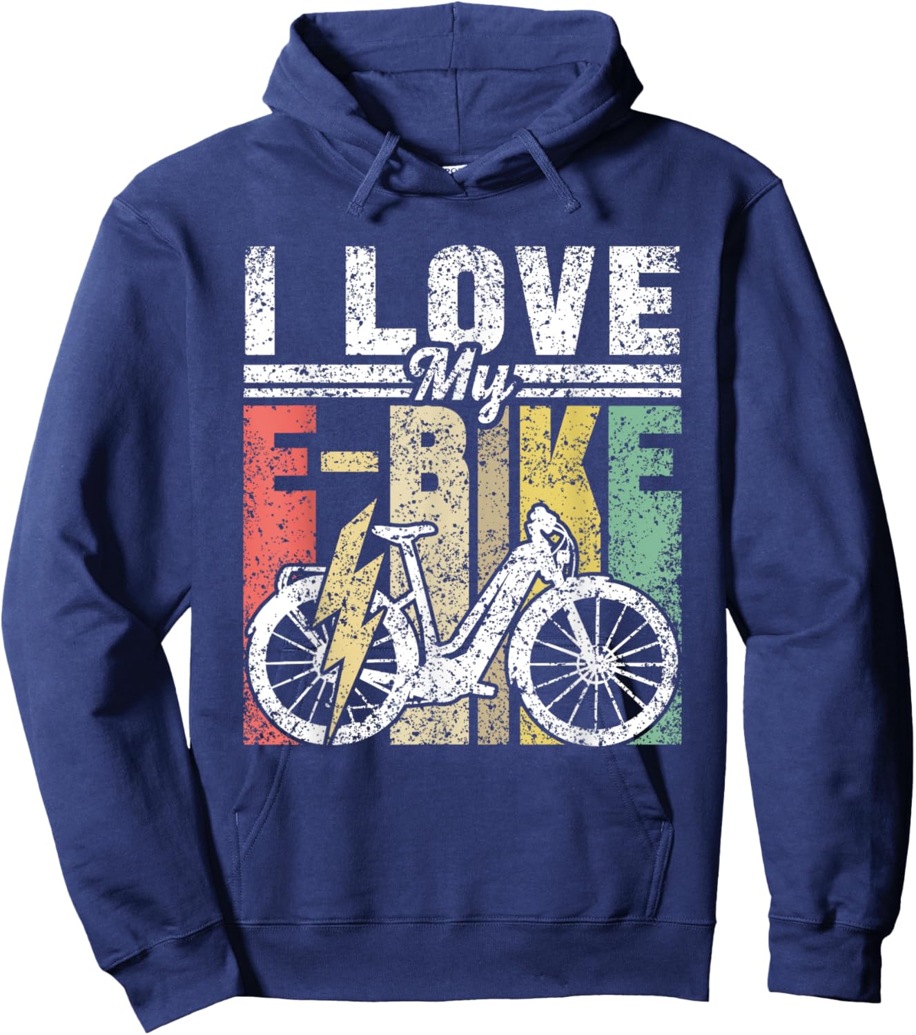 I Love My E-Bike Rider Cycling Electric Biking Hoodie - Hoodie | Navy